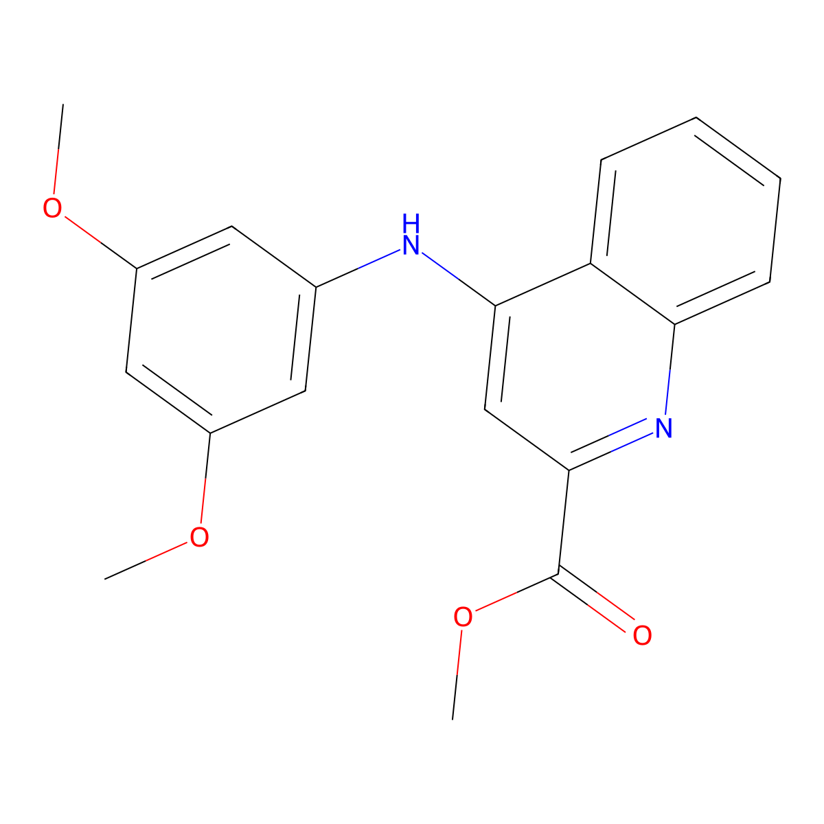 Methyl 4-[(3,5-dimethoxyphenyl)amino]quinoline-2-carboxylate molecular structure, CAS 1207014-76-3