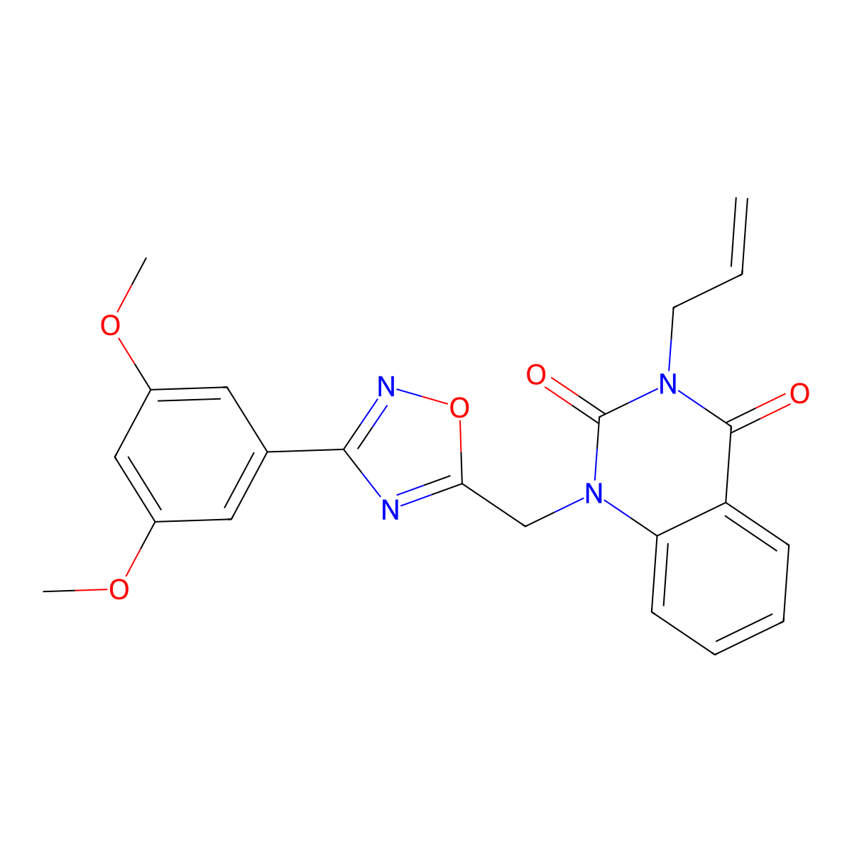 3-allyl-1-((3-(3,5-dimethoxyphenyl)-1,2,4-oxadiazol-5-yl)methyl)quinazoline-2,4(1H,3H)-dione molecular structure, CAS 1207014-80-9