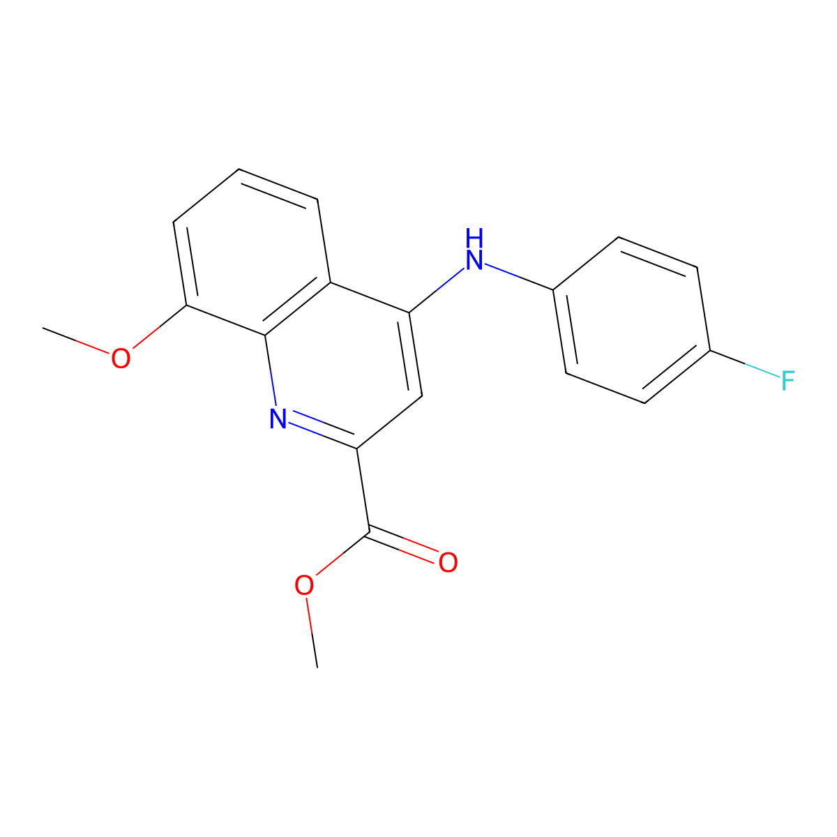 Methyl 4-[(4-fluorophenyl)amino]-8-methoxyquinoline-2-carboxylate molecular structure, CAS 1207014-81-0