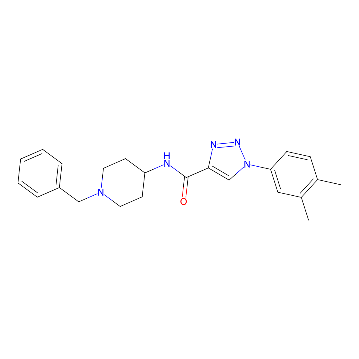 N-(1-benzylpiperidin-4-yl)-1-(3,4-dimethylphenyl)-1H-1,2,3-triazole-4-carboxamide molecular structure, CAS 1207014-83-2