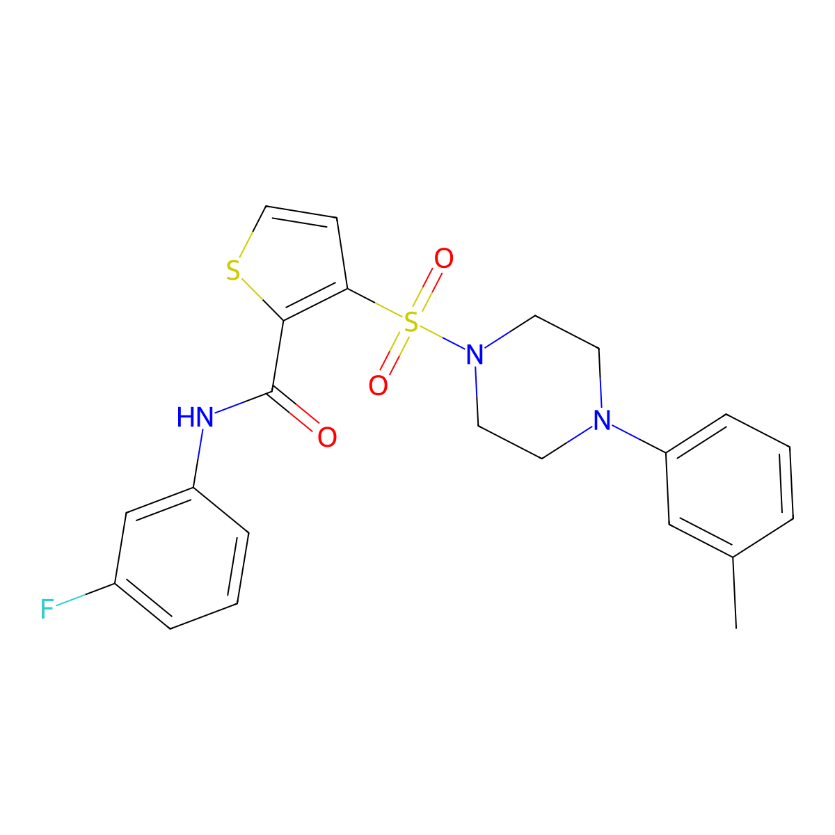N-(3-fluorophenyl)-3-{[4-(3-methylphenyl)piperazin-1-yl]sulfonyl}thiophene-2-carboxamide molecular structure, CAS 1207014-91-2