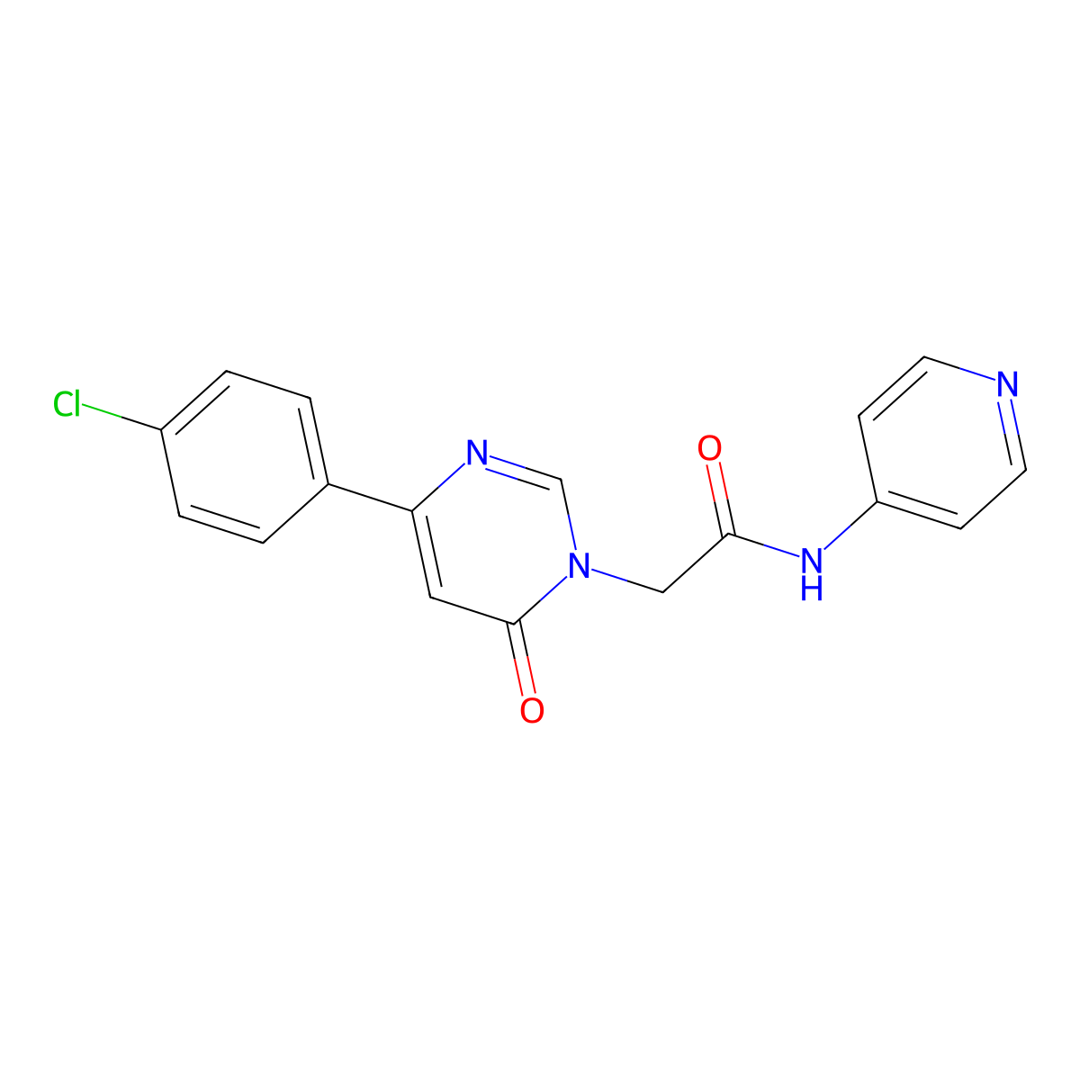2-(4-(4-chlorophenyl)-6-oxopyrimidin-1(6H)-yl)-N-(pyridin-4-yl)acetamide molecular structure, CAS 1207014-99-0