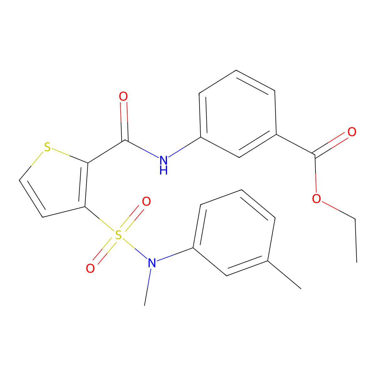 Ethyl 3-{3-[methyl(3-methylphenyl)sulfamoyl]thiophene-2-amido}benzoate molecular structure, CAS 1207015-08-4