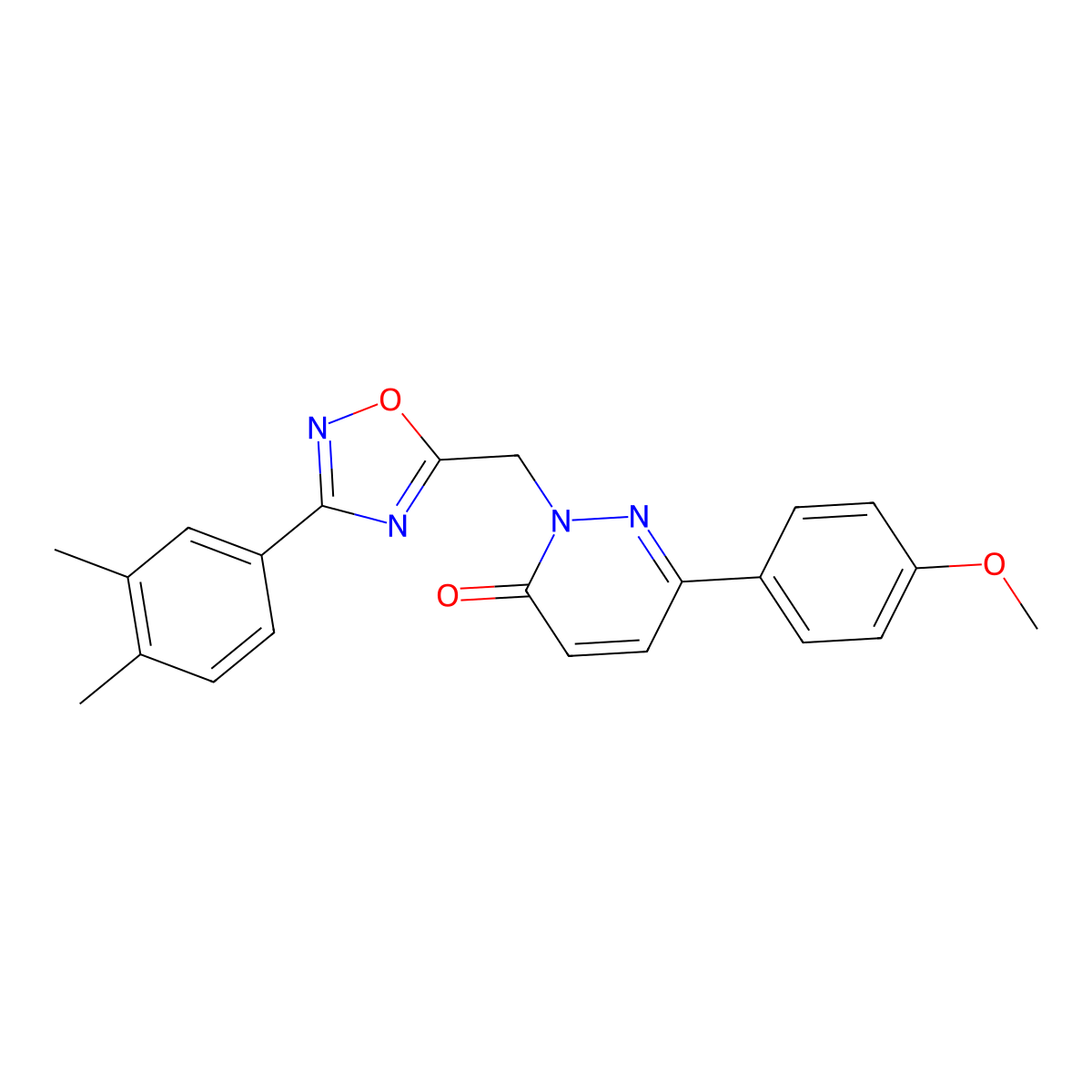 2-((3-(3,4-dimethylphenyl)-1,2,4-oxadiazol-5-yl)methyl)-6-(4-methoxyphenyl)pyridazin-3(2H)-one molecular structure, CAS 1207015-13-1
