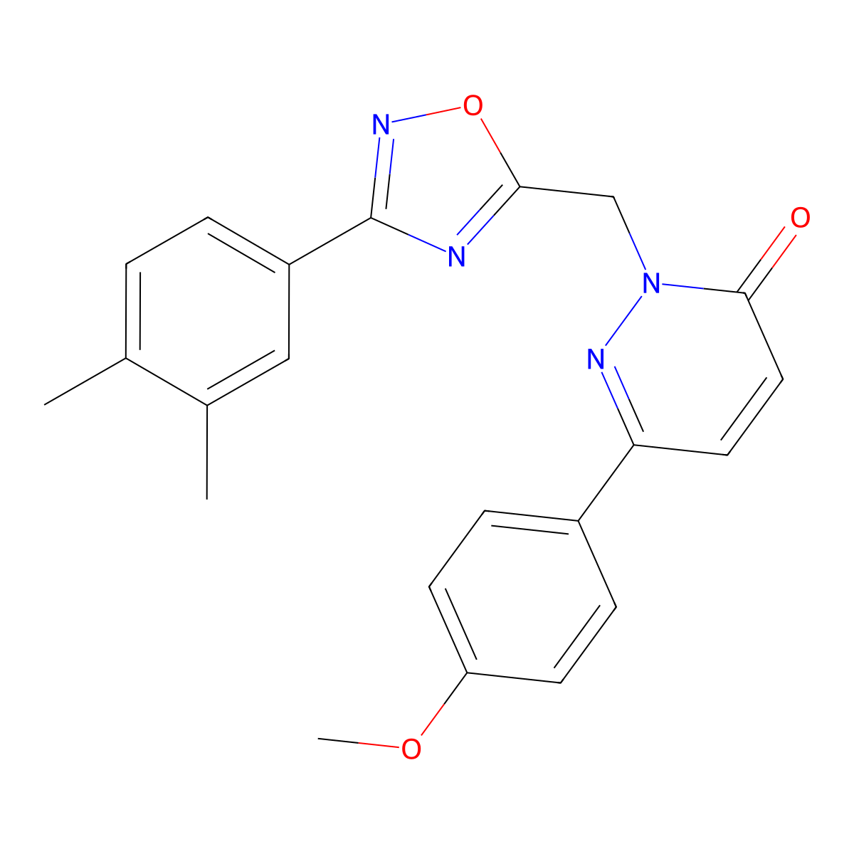 2-((3-(3,4-dimethylphenyl)-1,2,4-oxadiazol-5-yl)methyl)-6-(4-methoxyphenyl)pyridazin-3(2H)-one molecular structure, CAS 1207015-13-1