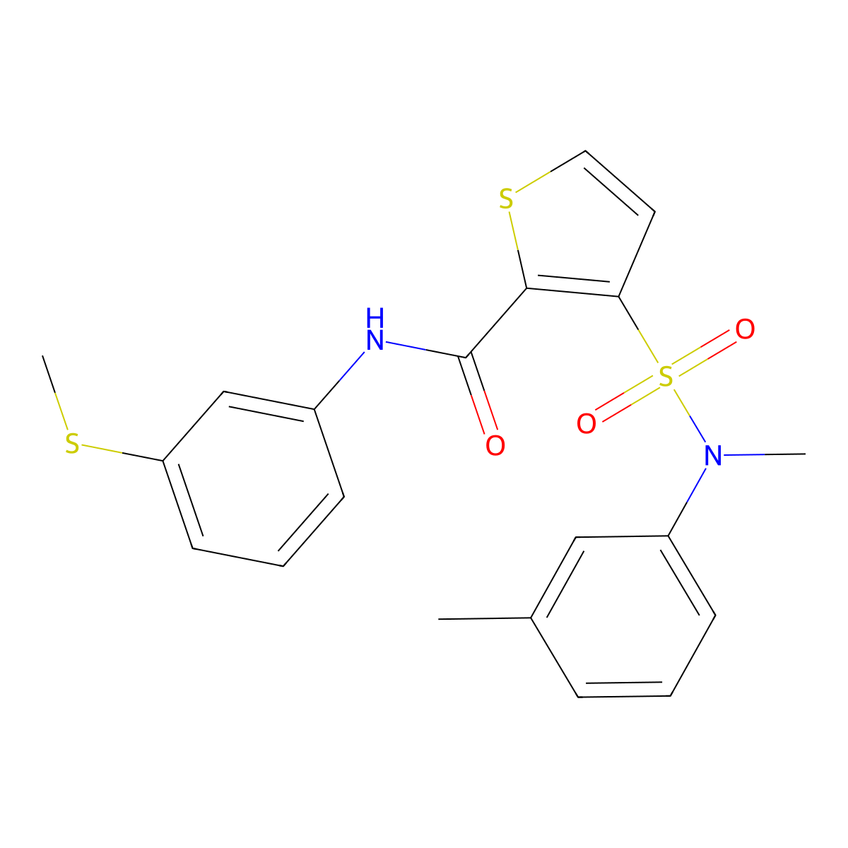3-[methyl(3-methylphenyl)sulfamoyl]-N-[3-(methylsulfanyl)phenyl]thiophene-2-carboxamide molecular structure, CAS 1207015-15-3