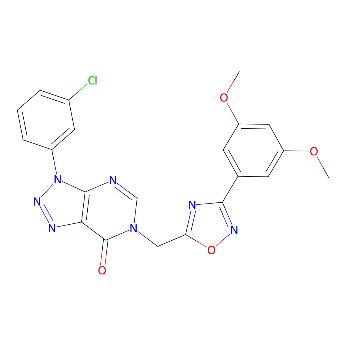3-(3-chlorophenyl)-6-((3-(3,5-dimethoxyphenyl)-1,2,4-oxadiazol-5-yl)methyl)-3H-[1,2,3]triazolo[4,5-d]pyrimidin-7(6H)-one molecular structure, CAS 1207015-19-7