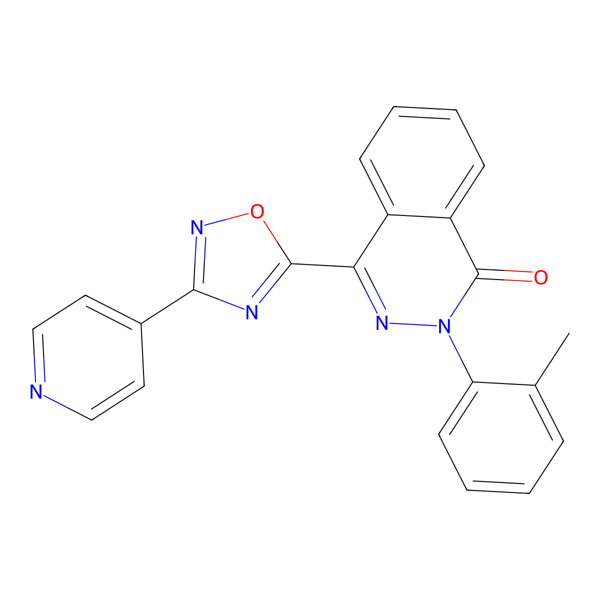2-(2-methylphenyl)-4-(3-pyridin-4-yl-1,2,4-oxadiazol-5-yl)phthalazin-1(2H)-one molecular structure, CAS 1207015-20-0