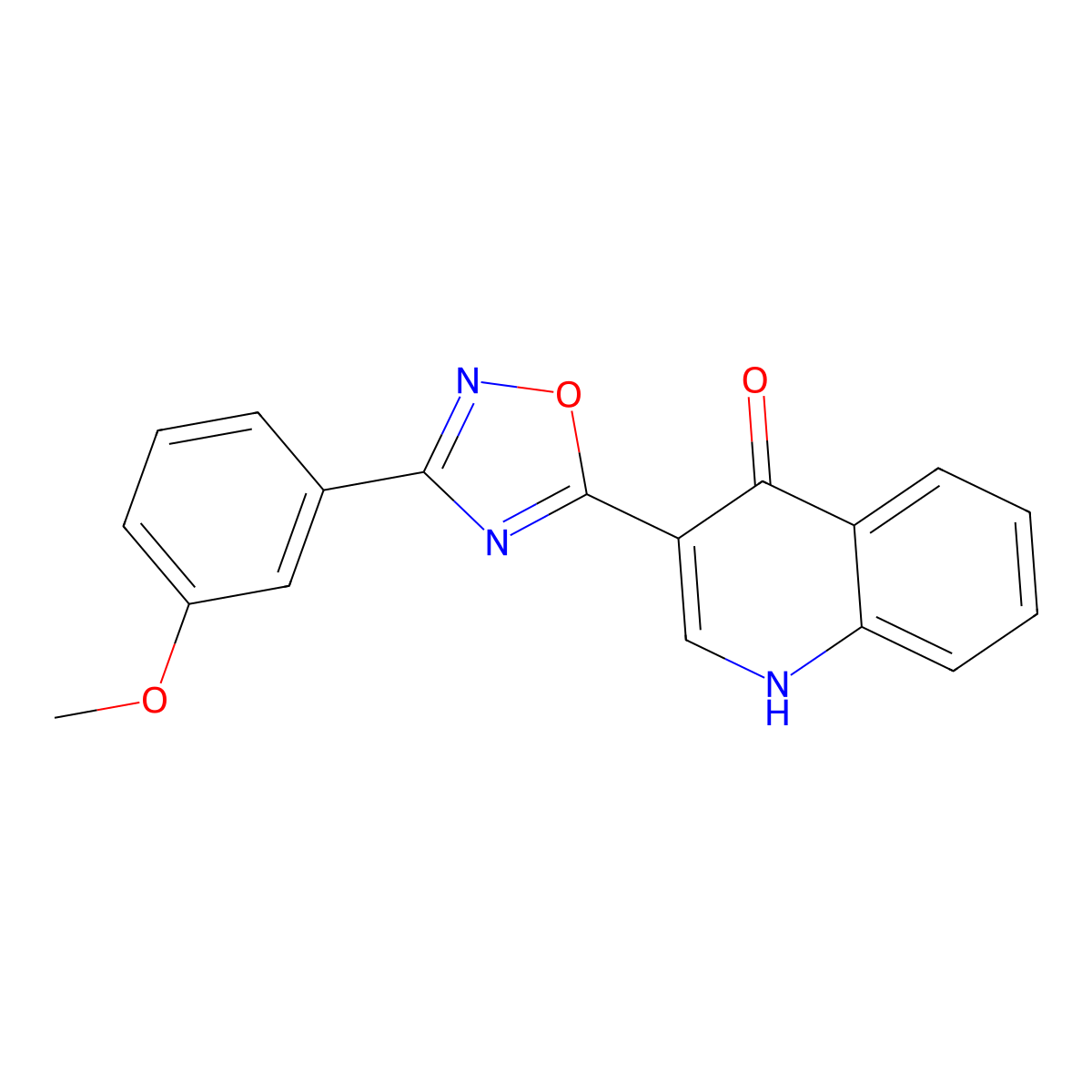 3-(3-(3-methoxyphenyl)-1,2,4-oxadiazol-5-yl)quinolin-4(1H)-one molecular structure, CAS 1207015-28-8