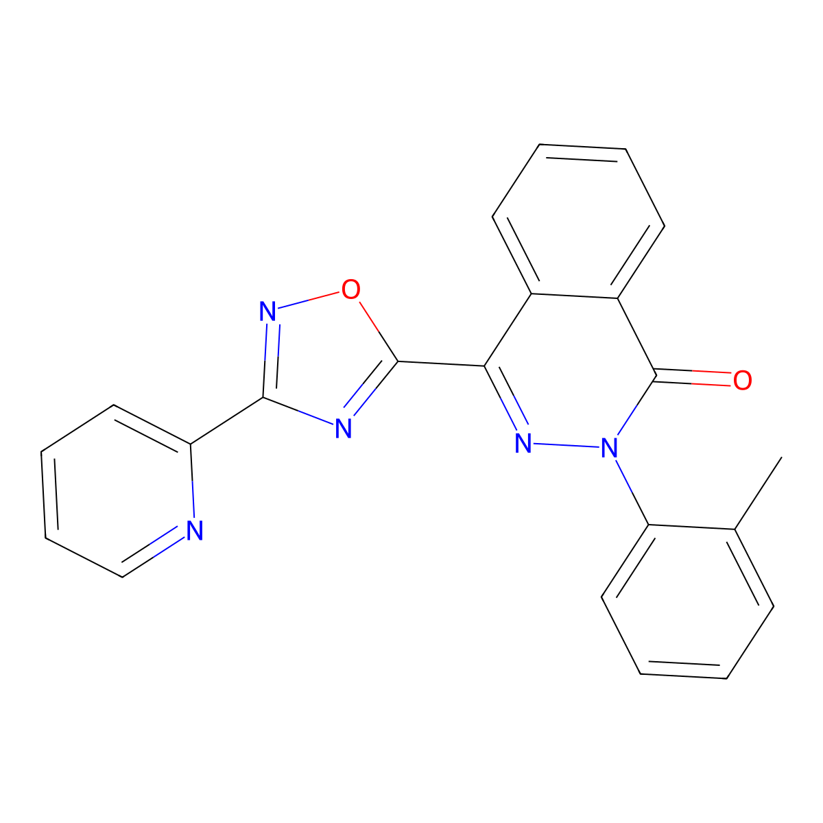 2-(2-methylphenyl)-4-(3-pyridin-2-yl-1,2,4-oxadiazol-5-yl)phthalazin-1(2H)-one molecular structure, CAS 1207015-31-3