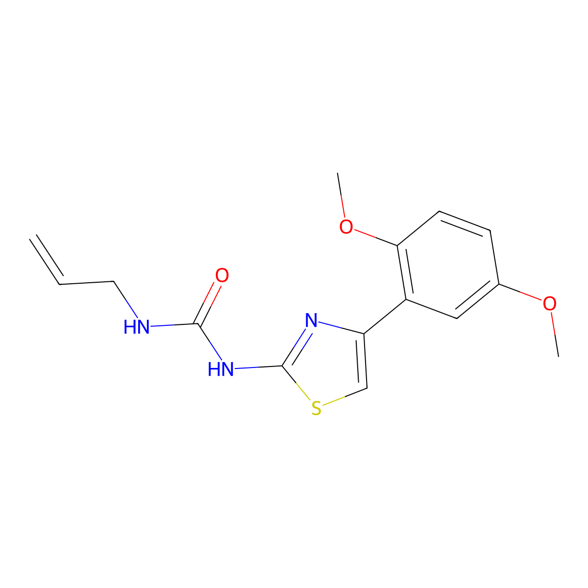 1-Allyl-3-(4-(2,5-dimethoxyphenyl)thiazol-2-yl)urea molecular structure, CAS 1207015-32-4