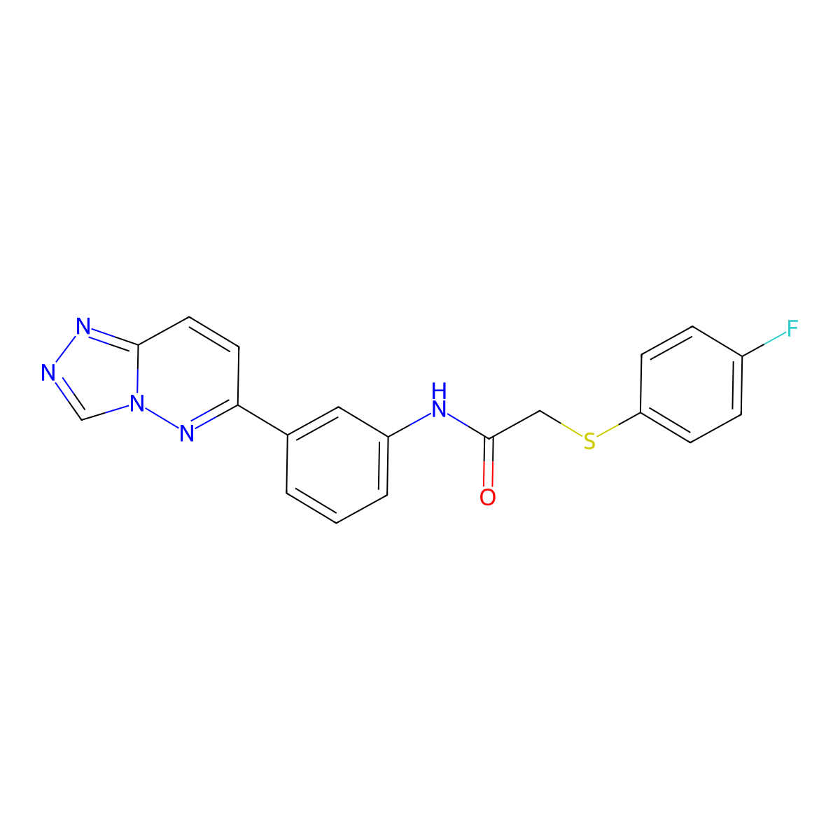 N-(3-([1,2,4]triazolo[4,3-b]pyridazin-6-yl)phenyl)-2-((4-fluorophenyl)thio)acetamide molecular structure, CAS 1207015-39-1
