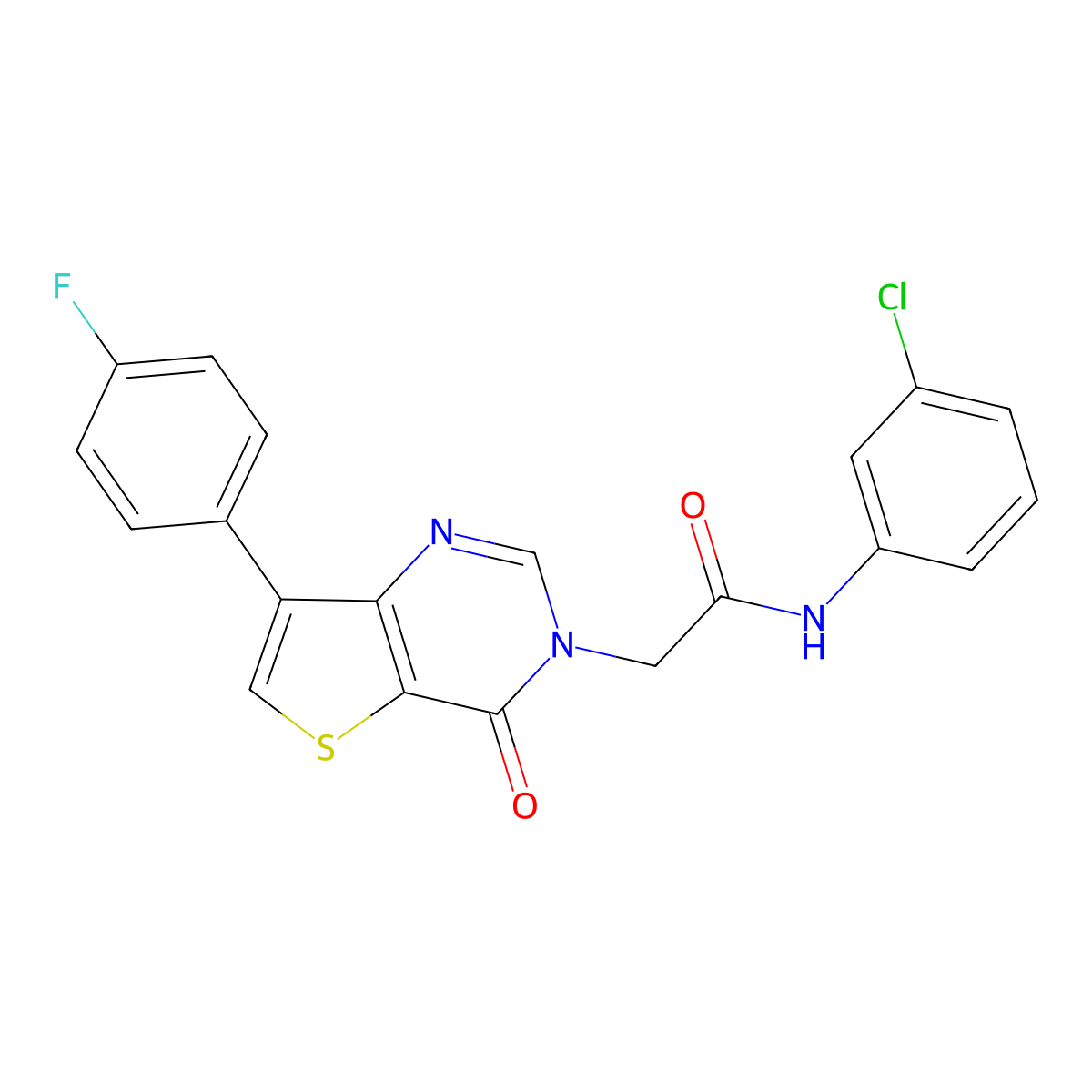 N-(3-chlorophenyl)-2-[7-(4-fluorophenyl)-4-oxothieno[3,2-d]pyrimidin-3(4H)-yl]acetamide molecular structure, CAS 1207015-46-0