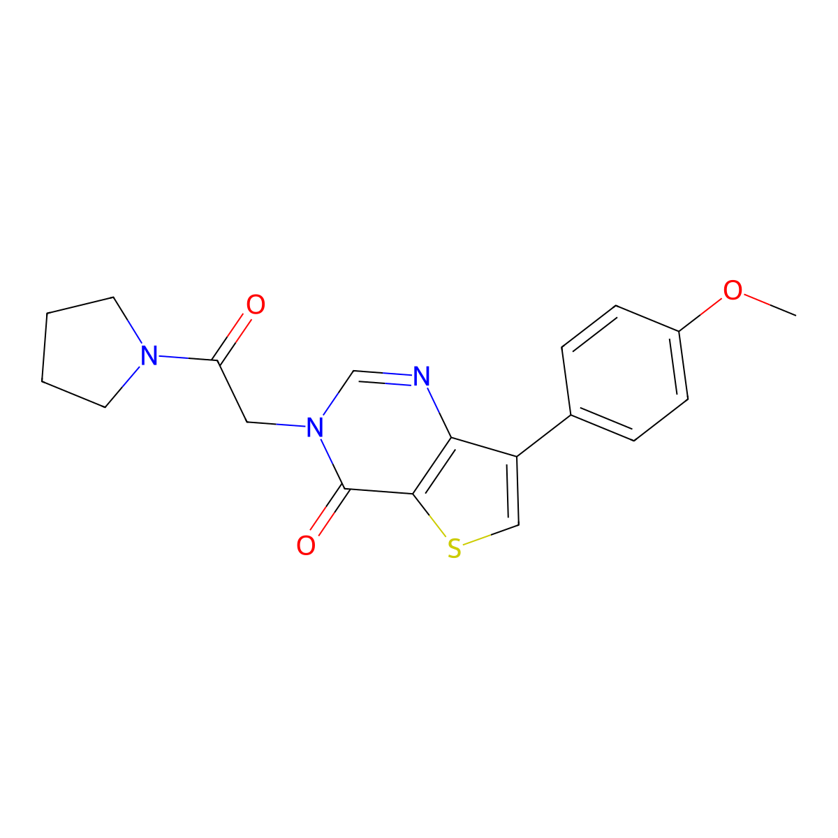 7-(4-methoxyphenyl)-3-(2-oxo-2-(pyrrolidin-1-yl)ethyl)thieno[3,2-d]pyrimidin-4(3H)-one molecular structure, CAS 1207015-52-8