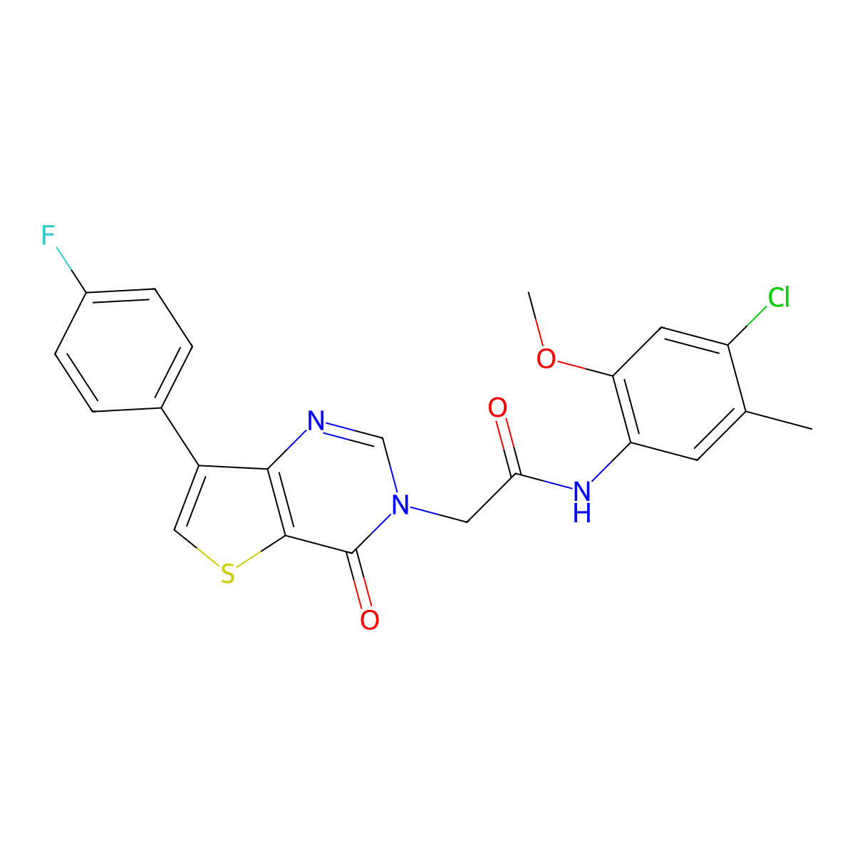 N-(4-chloro-2-methoxy-5-methylphenyl)-2-[7-(4-fluorophenyl)-4-oxothieno[3,2-d]pyrimidin-3(4H)-yl]acetamide molecular structure, CAS 1207015-59-5