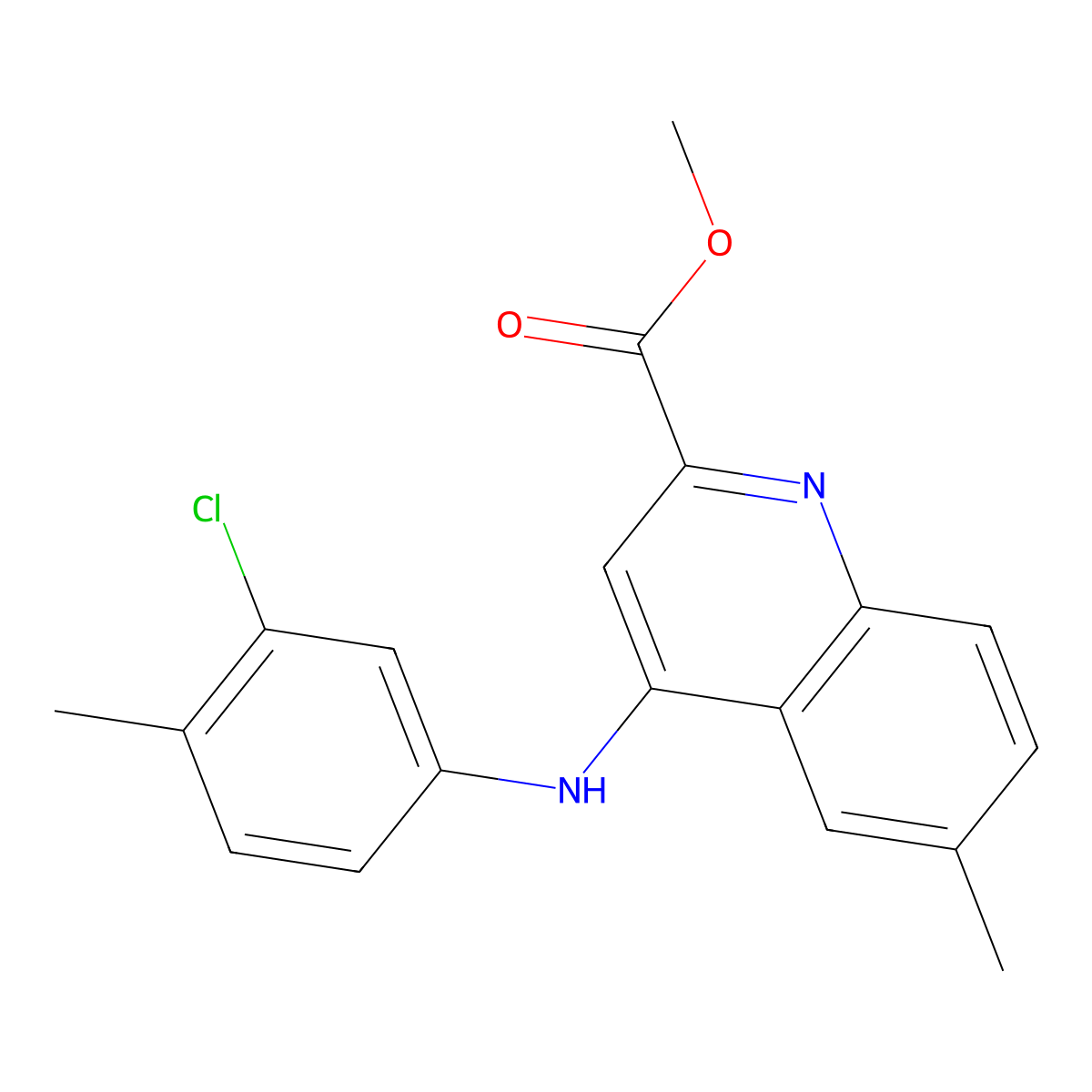 Methyl 4-[(3-chloro-4-methylphenyl)amino]-6-methylquinoline-2-carboxylate molecular structure, CAS 1207015-63-1