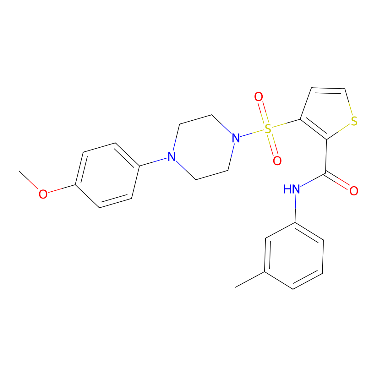 3-{[4-(4-methoxyphenyl)piperazin-1-yl]sulfonyl}-N-(3-methylphenyl)thiophene-2-carboxamide molecular structure, CAS 1207015-67-5