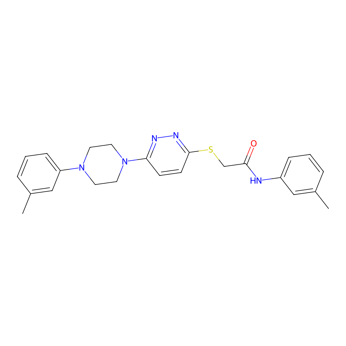 N-(3-methylphenyl)-2-({6-[4-(3-methylphenyl)piperazin-1-yl]pyridazin-3-yl}sulfanyl)acetamide molecular structure, CAS 1207015-70-0