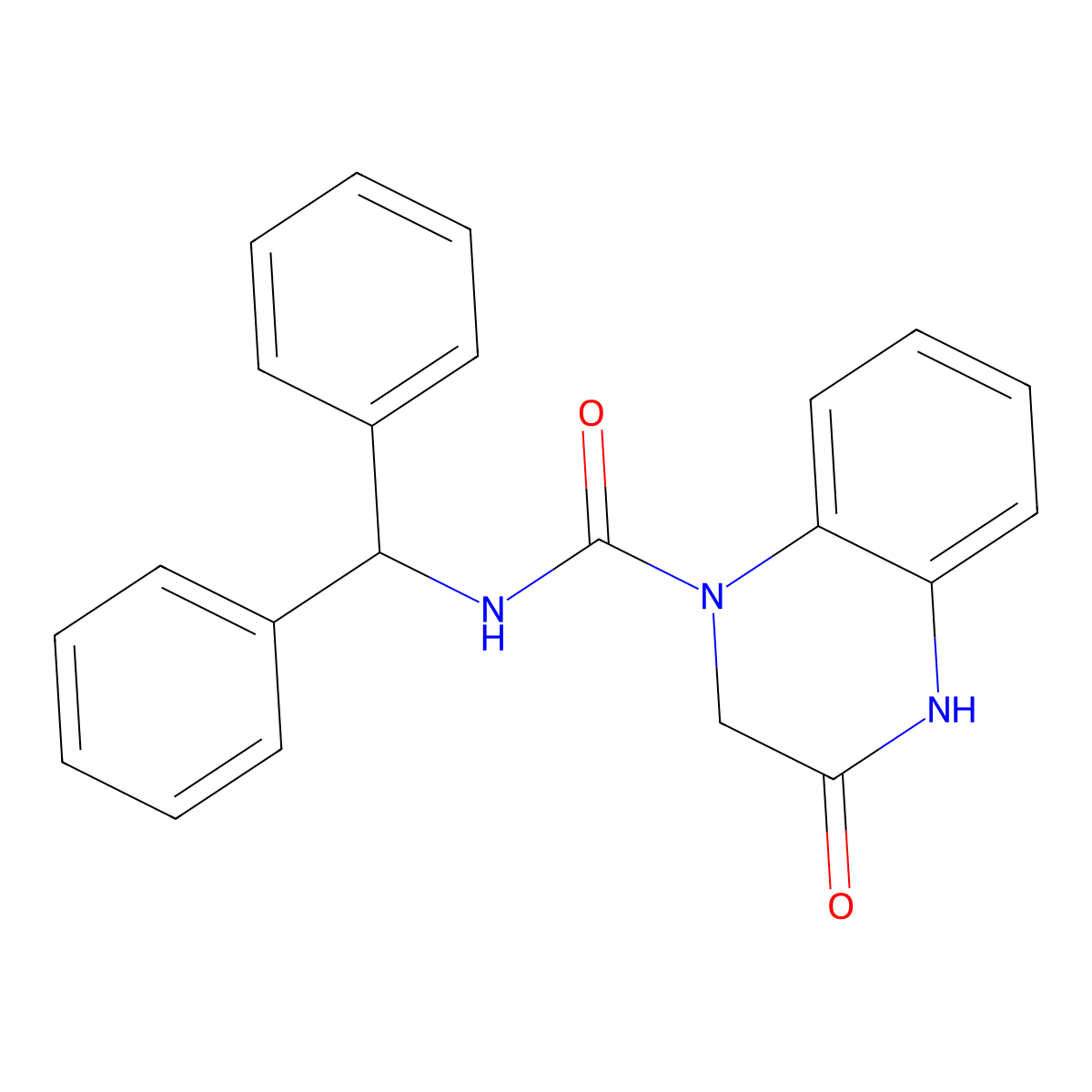 N-benzhydryl-3-oxo-3,4-dihydroquinoxaline-1(2H)-carboxamide molecular structure, CAS 1207015-72-2