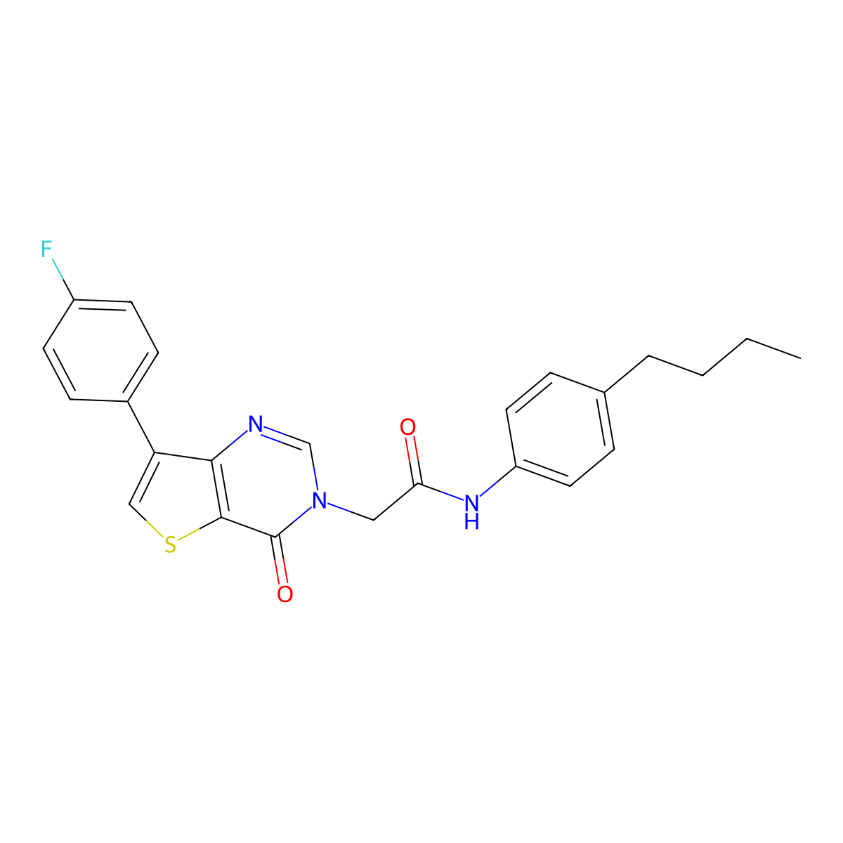 N-(4-butylphenyl)-2-[7-(4-fluorophenyl)-4-oxothieno[3,2-d]pyrimidin-3(4H)-yl]acetamide molecular structure, CAS 1207015-74-4