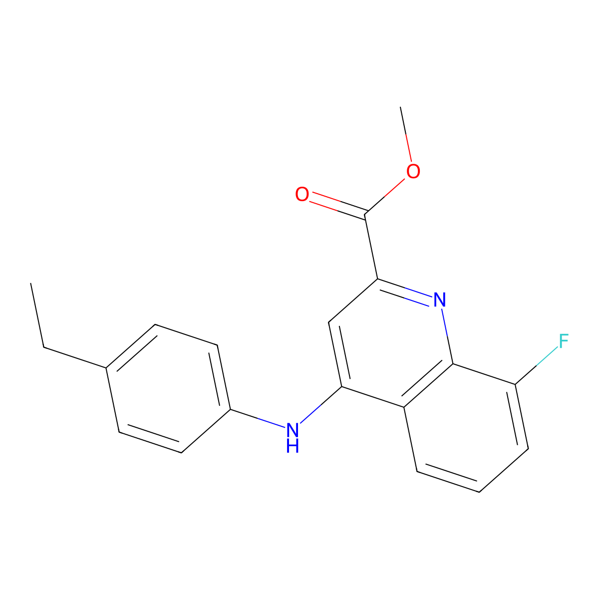 Methyl 4-[(4-ethylphenyl)amino]-8-fluoroquinoline-2-carboxylate molecular structure, CAS 1207015-78-8