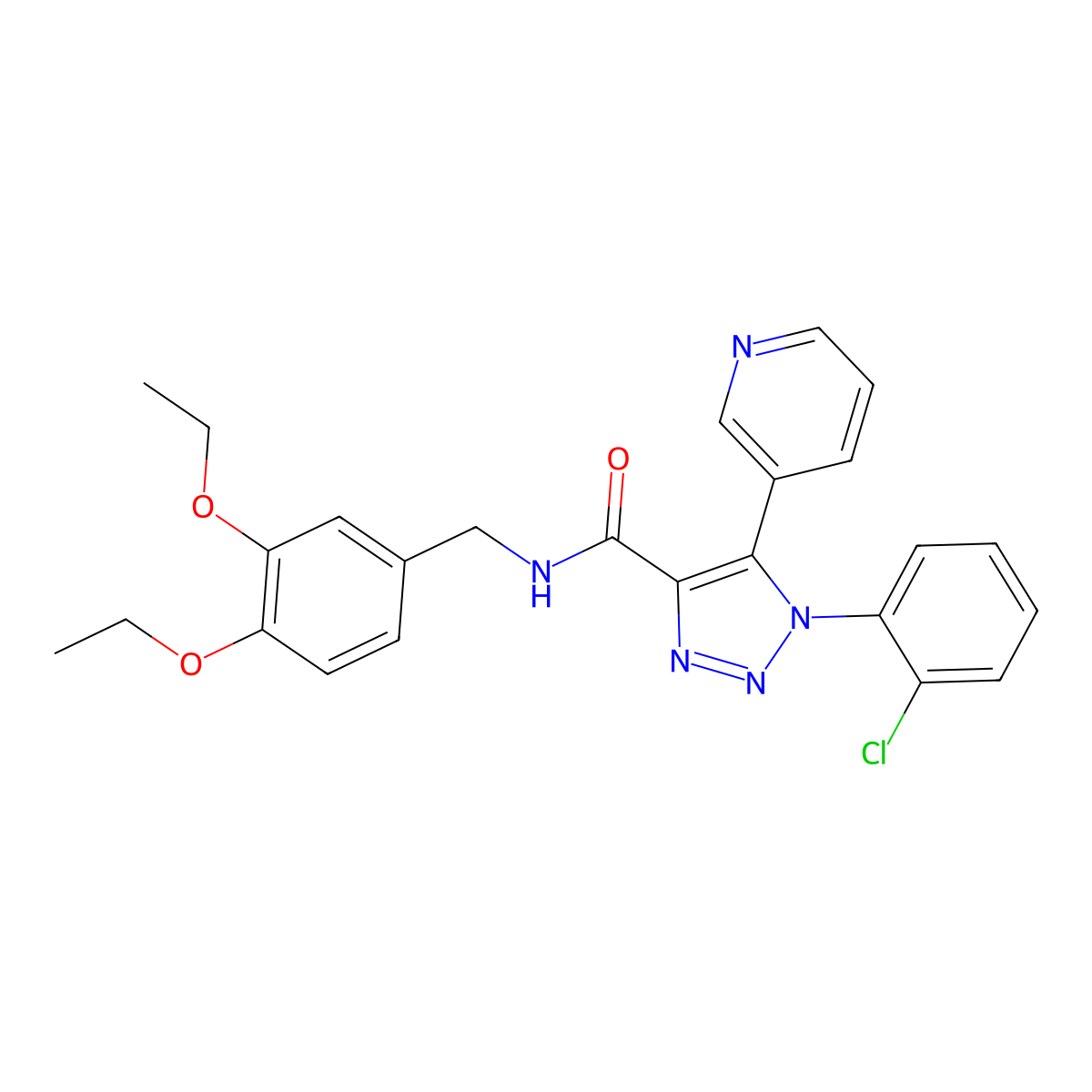 1-(2-chlorophenyl)-N-[(3,4-diethoxyphenyl)methyl]-5-(pyridin-3-yl)-1H-1,2,3-triazole-4-carboxamide molecular structure, CAS 1207015-90-4