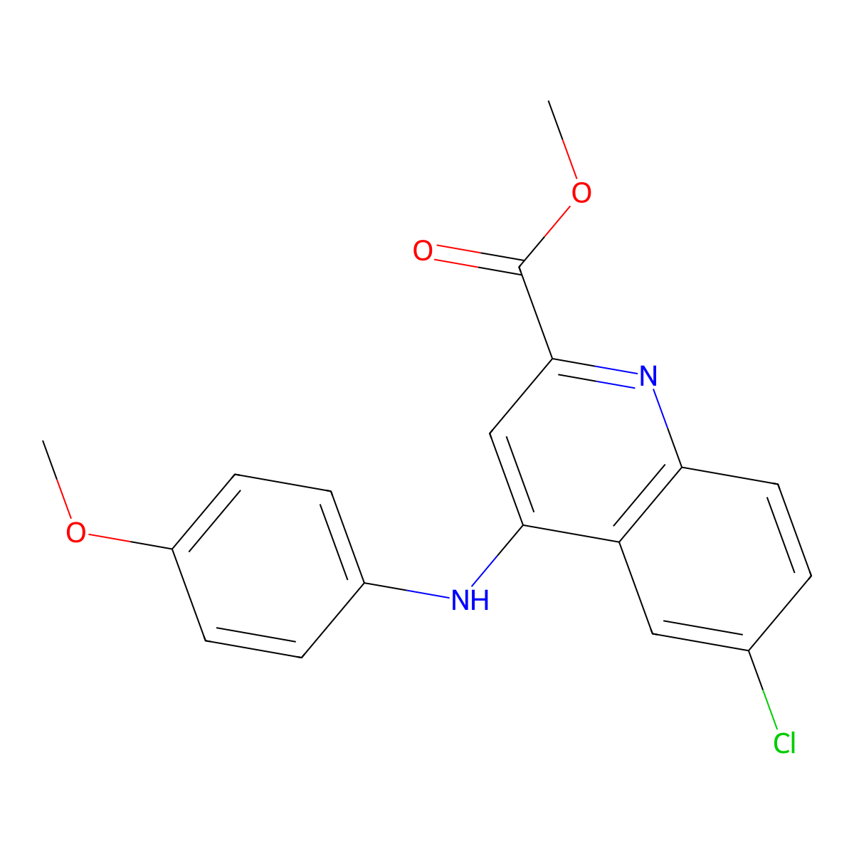 Methyl 6-chloro-4-(4-methoxyanilino)quinoline-2-carboxylate molecular structure, CAS 1207015-98-2