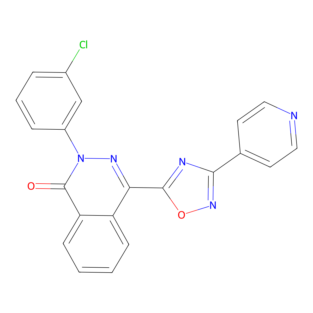 2-(3-chlorophenyl)-4-(3-pyridin-4-yl-1,2,4-oxadiazol-5-yl)phthalazin-1(2H)-one molecular structure, CAS 1207016-00-9