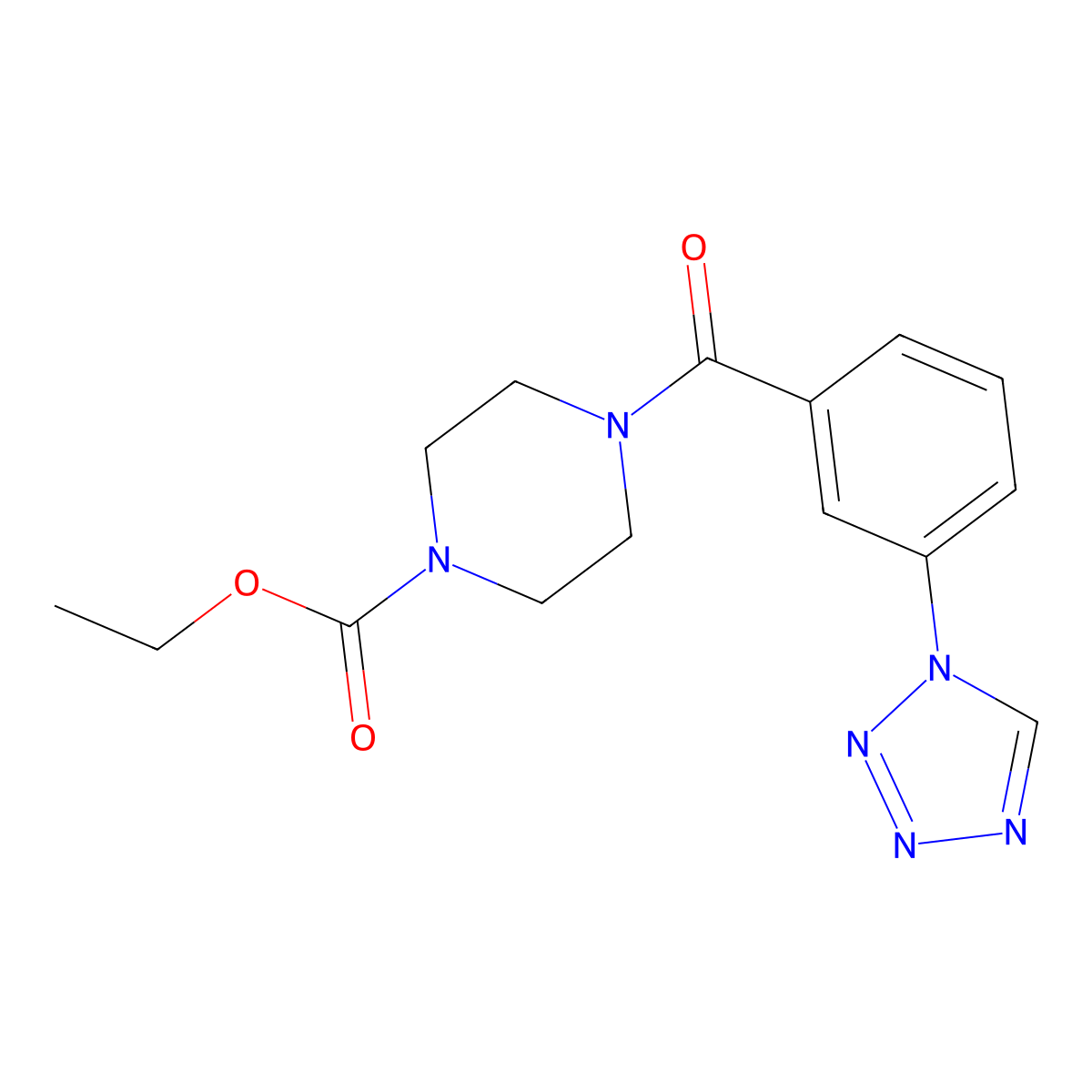 ethyl 4-(3-(1H-tetrazol-1-yl)benzoyl)piperazine-1-carboxylate molecular structure, CAS 1207016-01-0