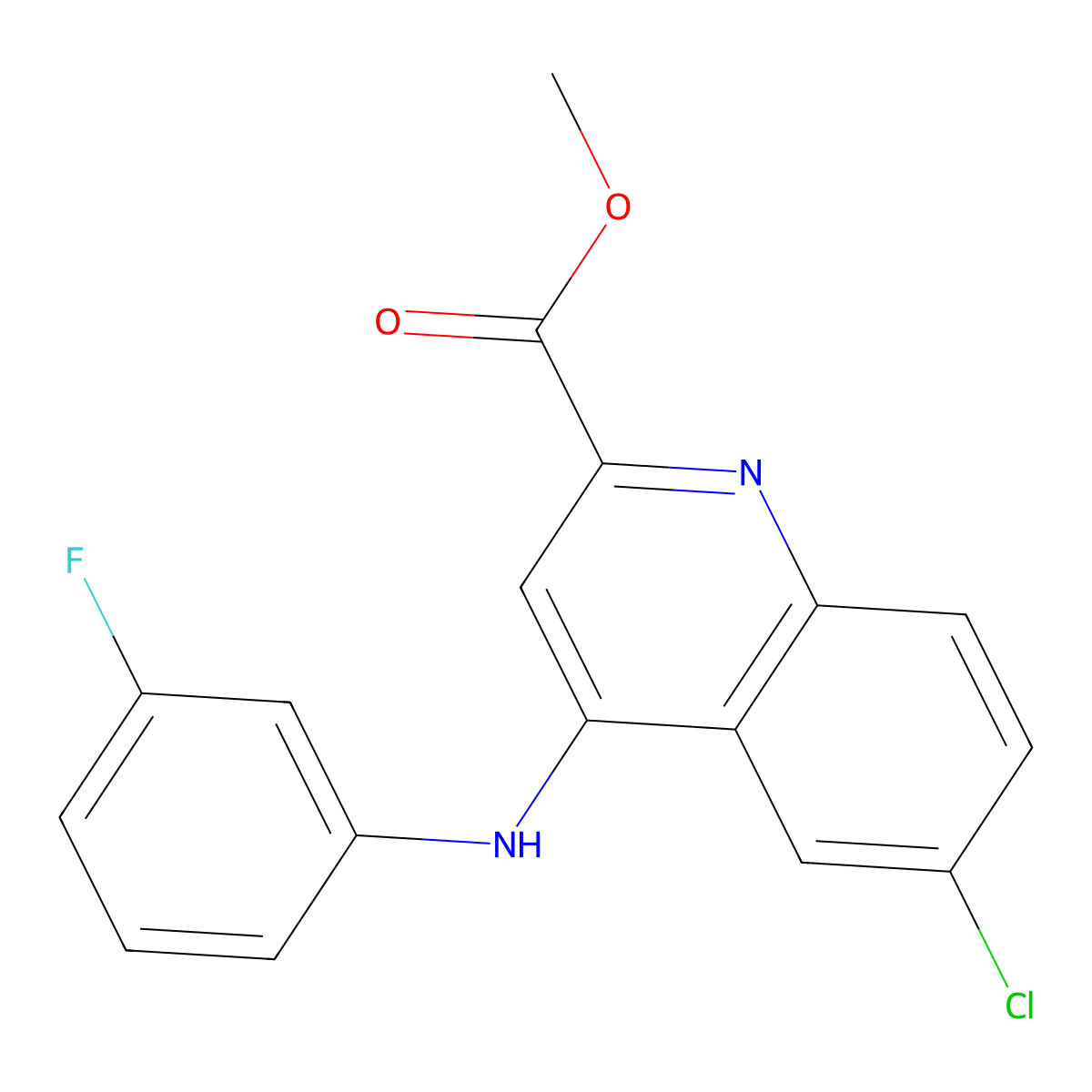 Methyl 6-chloro-4-[(3-fluorophenyl)amino]quinoline-2-carboxylate molecular structure, CAS 1207016-05-4