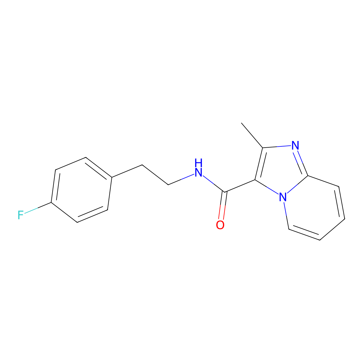 N-(4-fluorophenethyl)-2-methylimidazo[1,2-a]pyridine-3-carboxamide molecular structure, CAS 1207016-13-4