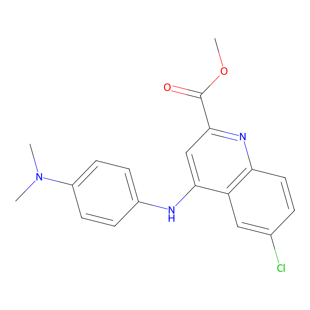 Methyl 6-chloro-4-{[4-(dimethylamino)phenyl]amino}quinoline-2-carboxylate molecular structure, CAS 1207016-15-6
