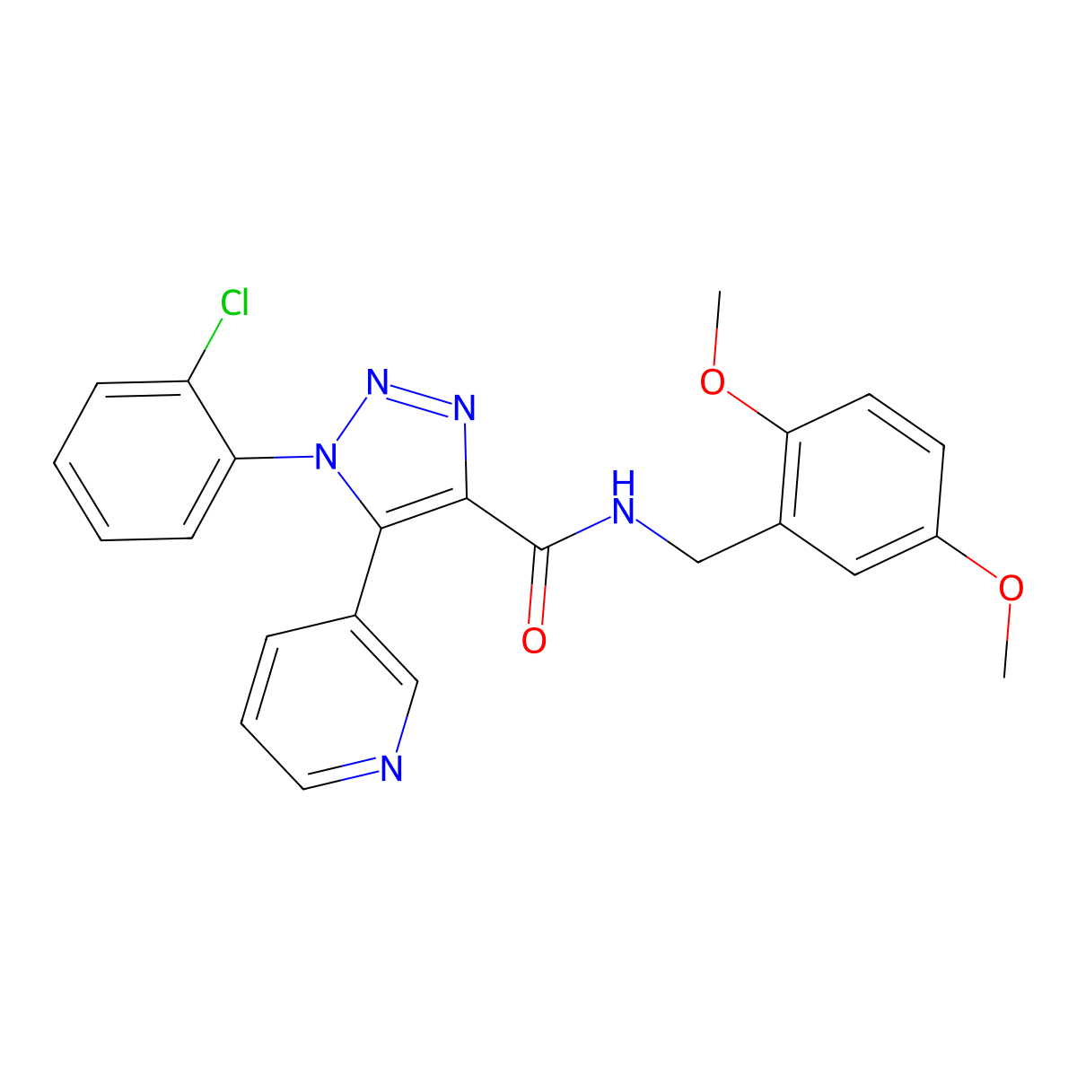 1-(2-chlorophenyl)-N-(2,5-dimethoxybenzyl)-5-(pyridin-3-yl)-1H-1,2,3-triazole-4-carboxamide molecular structure, CAS 1207016-19-0