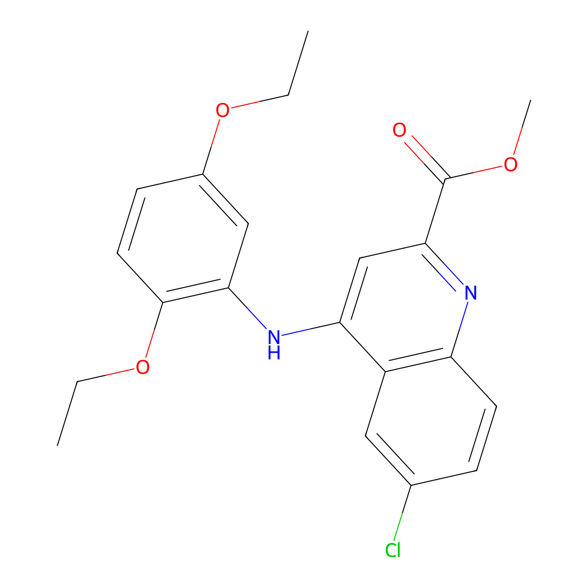 Methyl 6-chloro-4-[(2,5-diethoxyphenyl)amino]quinoline-2-carboxylate molecular structure, CAS 1207016-23-6