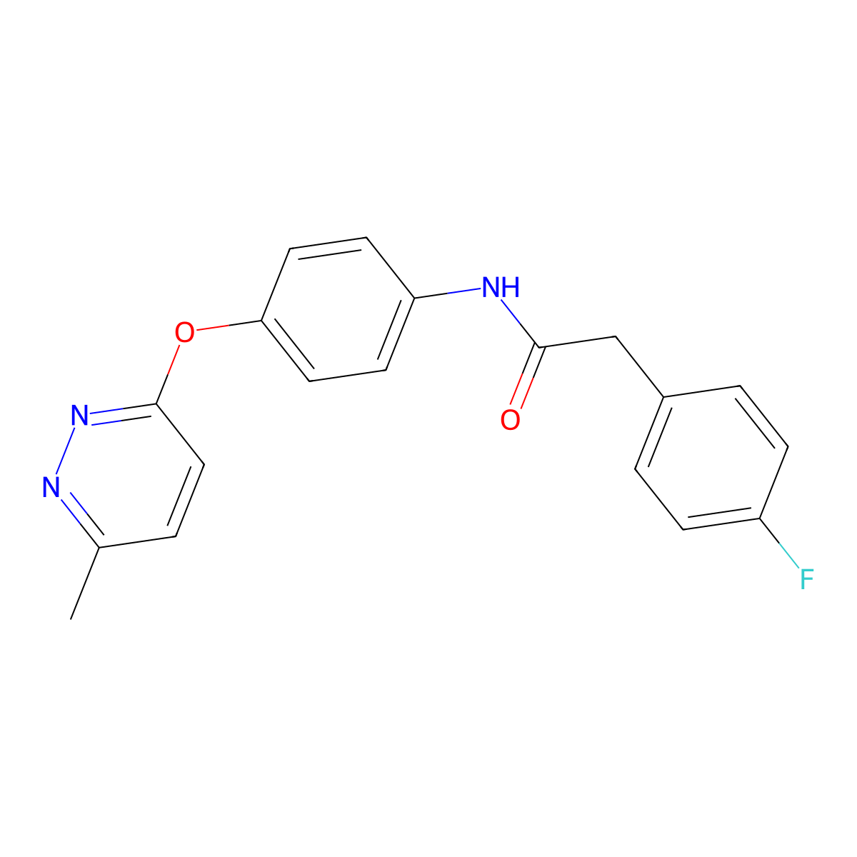 2-(4-fluorophenyl)-N-(4-((6-methylpyridazin-3-yl)oxy)phenyl)acetamide molecular structure, CAS 1207016-31-6