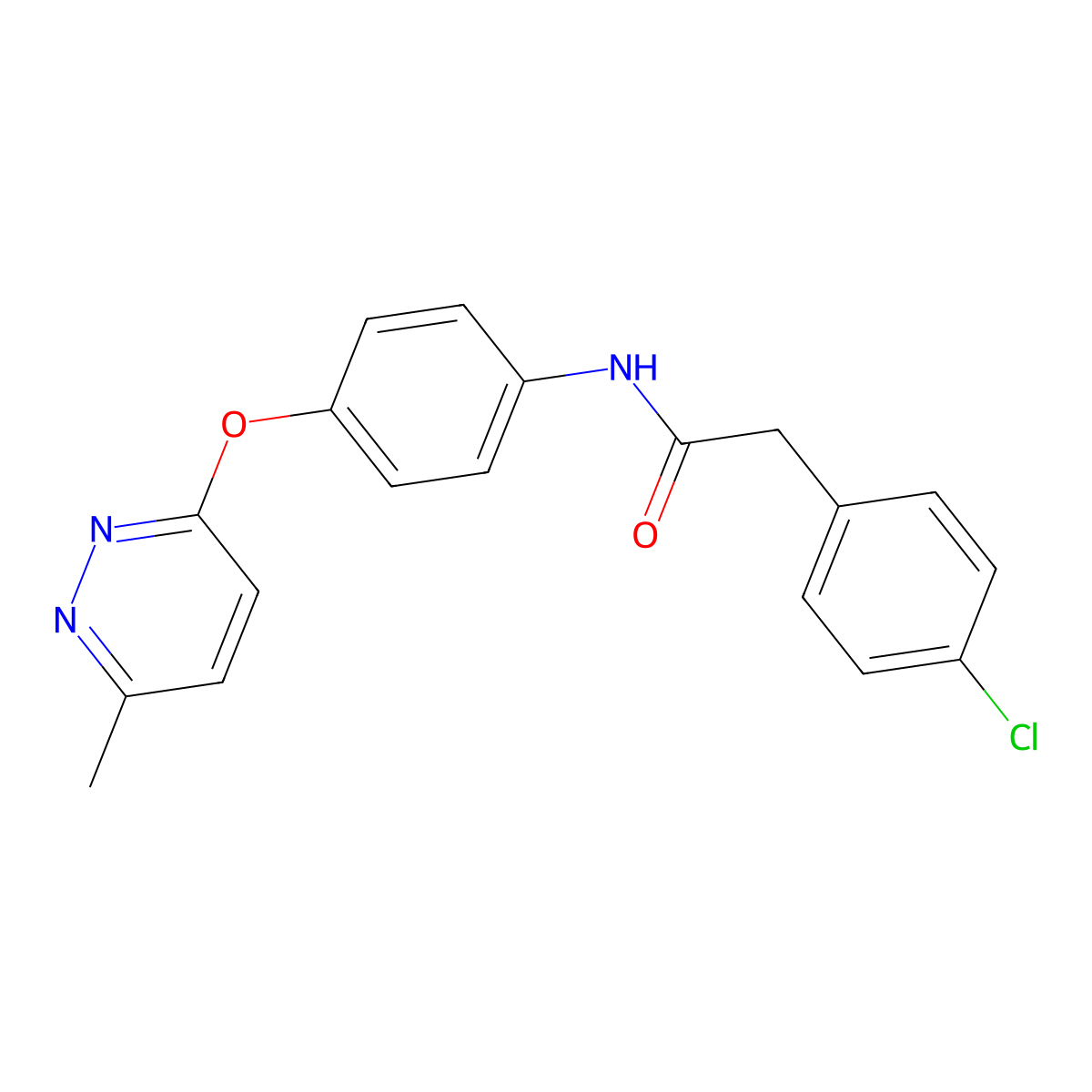 2-(4-chlorophenyl)-N-{4-[(6-methylpyridazin-3-yl)oxy]phenyl}acetamide molecular structure, CAS 1207016-41-8
