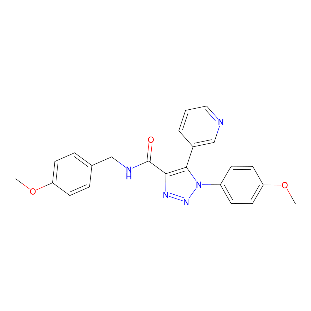 1-(4-methoxyphenyl)-N-[(4-methoxyphenyl)methyl]-5-(pyridin-3-yl)-1H-1,2,3-triazole-4-carboxamide molecular structure, CAS 1207016-43-0