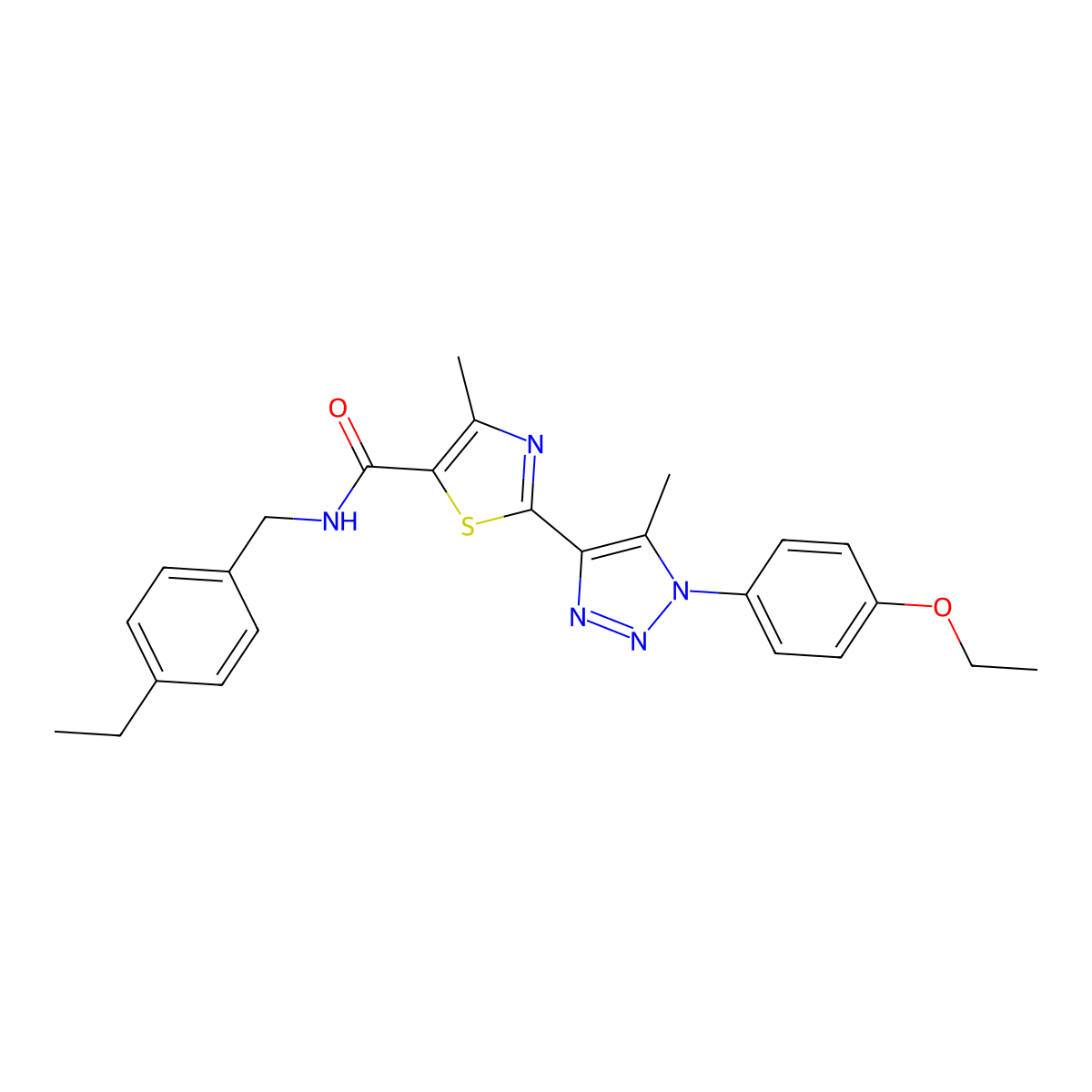2-(1-(4-ethoxyphenyl)-5-methyl-1H-1,2,3-triazol-4-yl)-N-(4-ethylbenzyl)-4-methylthiazole-5-carboxamide molecular structure, CAS 1207016-50-9