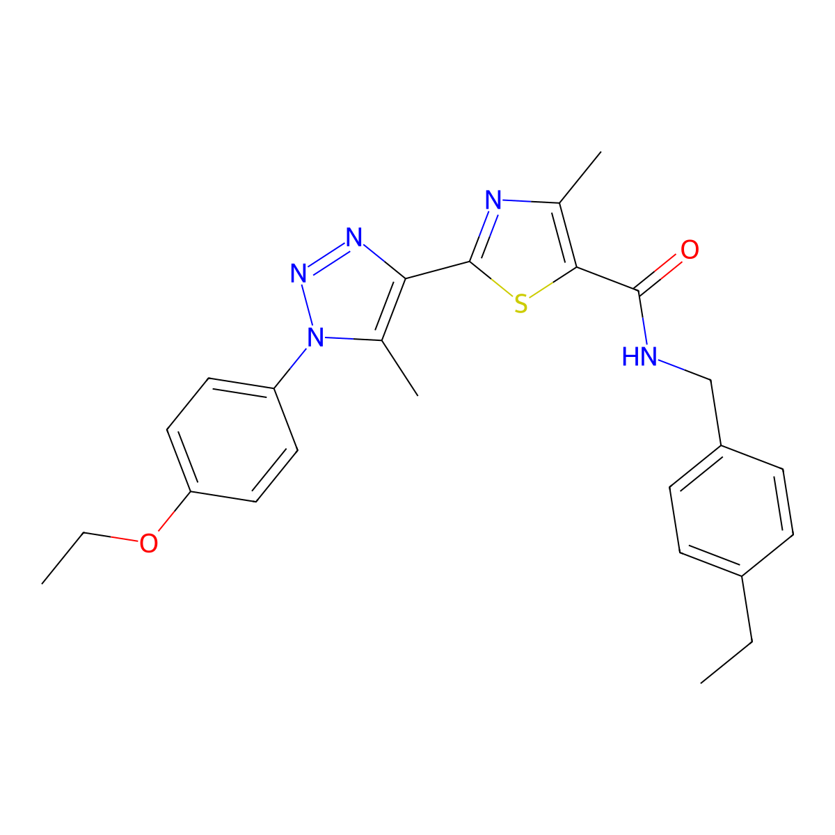 2-(1-(4-ethoxyphenyl)-5-methyl-1H-1,2,3-triazol-4-yl)-N-(4-ethylbenzyl)-4-methylthiazole-5-carboxamide molecular structure, CAS 1207016-50-9