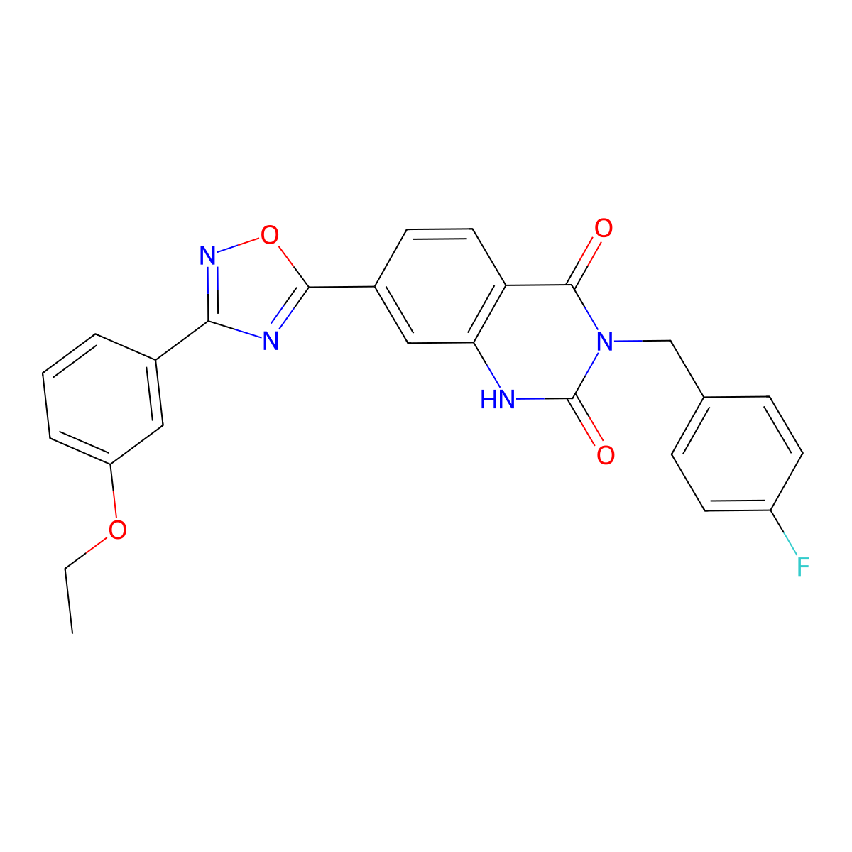 7-[3-(3-Ethoxyphenyl)-1,2,4-oxadiazol-5-yl]-3-[(4-fluorophenyl)methyl]-1,2,3,4-tetrahydroquinazoline-2,4-dione molecular structure, CAS 1207016-59-8