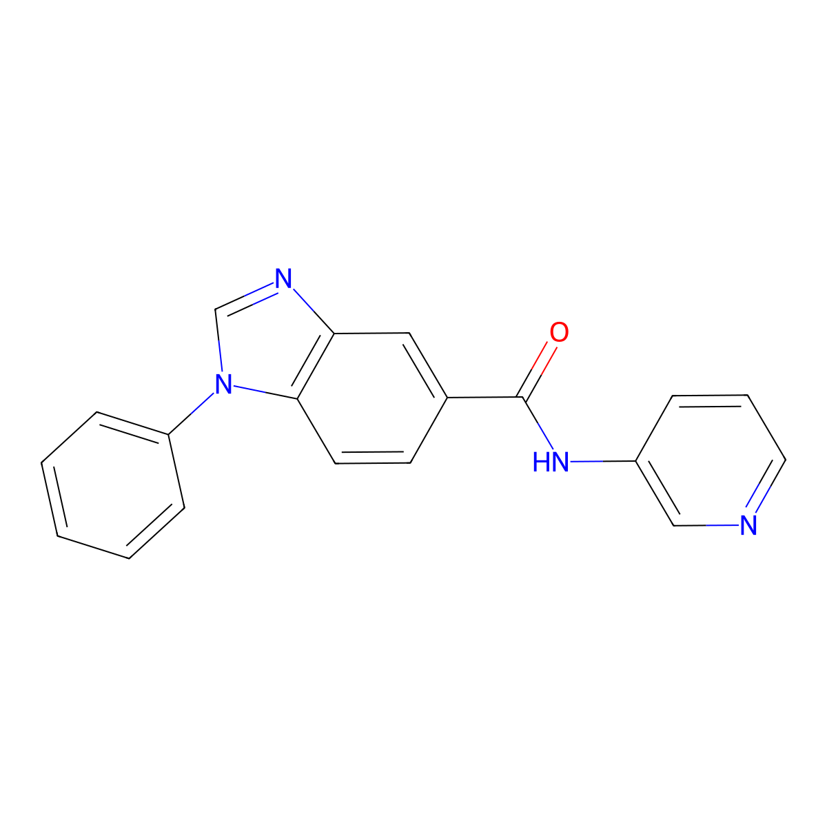 1-phenyl-N-(pyridin-3-yl)-1H-benzo[d]imidazole-5-carboxamide molecular structure, CAS 1207016-62-3