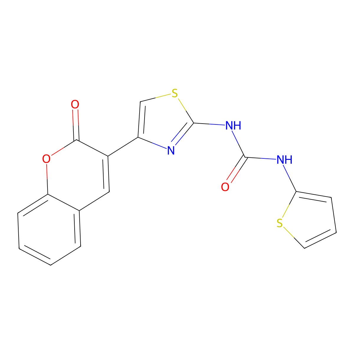 1-(4-(2-oxo-2H-chromen-3-yl)thiazol-2-yl)-3-(thiophen-2-yl)urea molecular structure, CAS 1207016-75-8