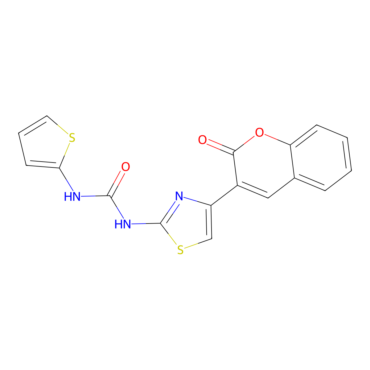 1-(4-(2-oxo-2H-chromen-3-yl)thiazol-2-yl)-3-(thiophen-2-yl)urea molecular structure, CAS 1207016-75-8