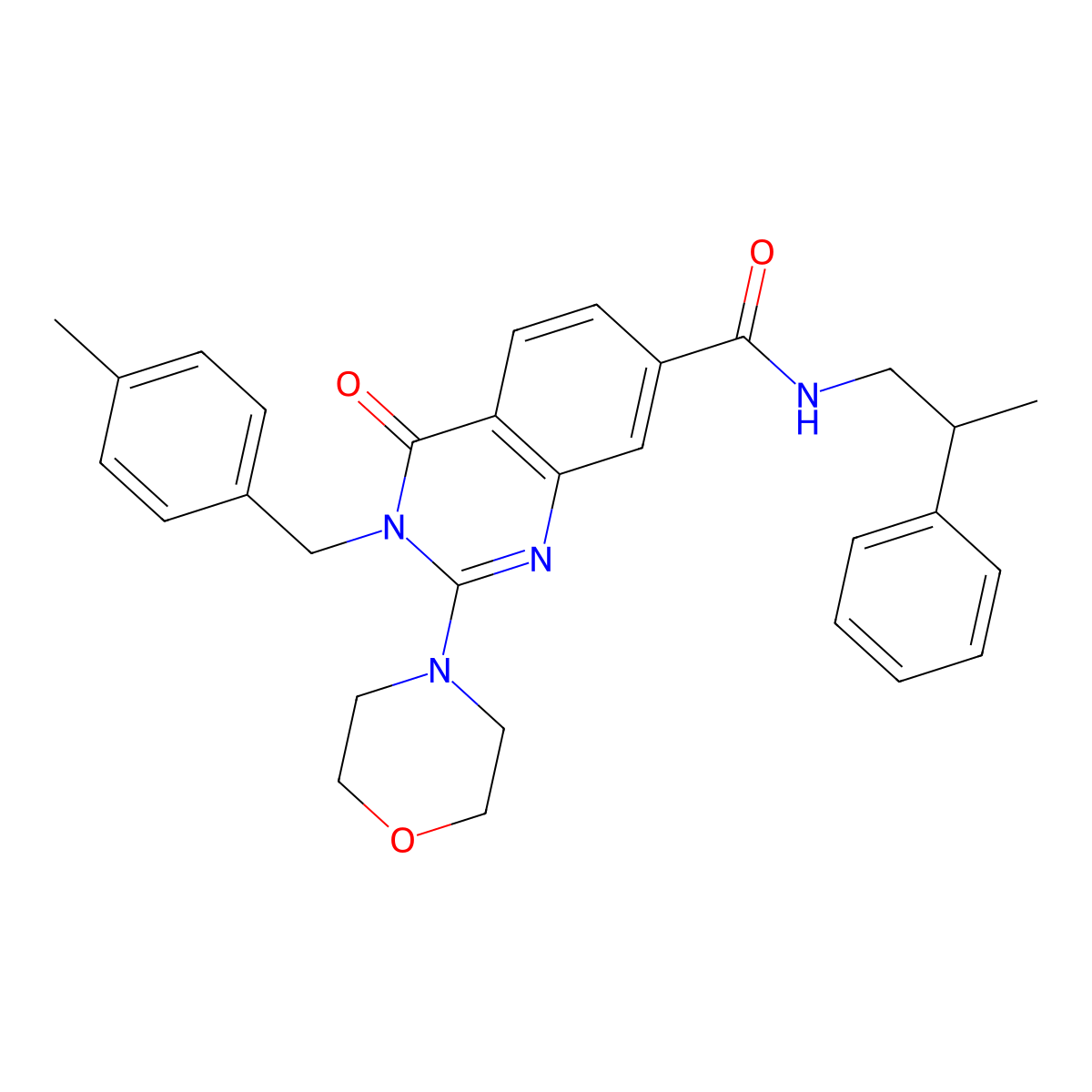 3-(4-methylbenzyl)-2-morpholino-4-oxo-N-(2-phenylpropyl)-3,4-dihydroquinazoline-7-carboxamide molecular structure, CAS 1207016-84-9