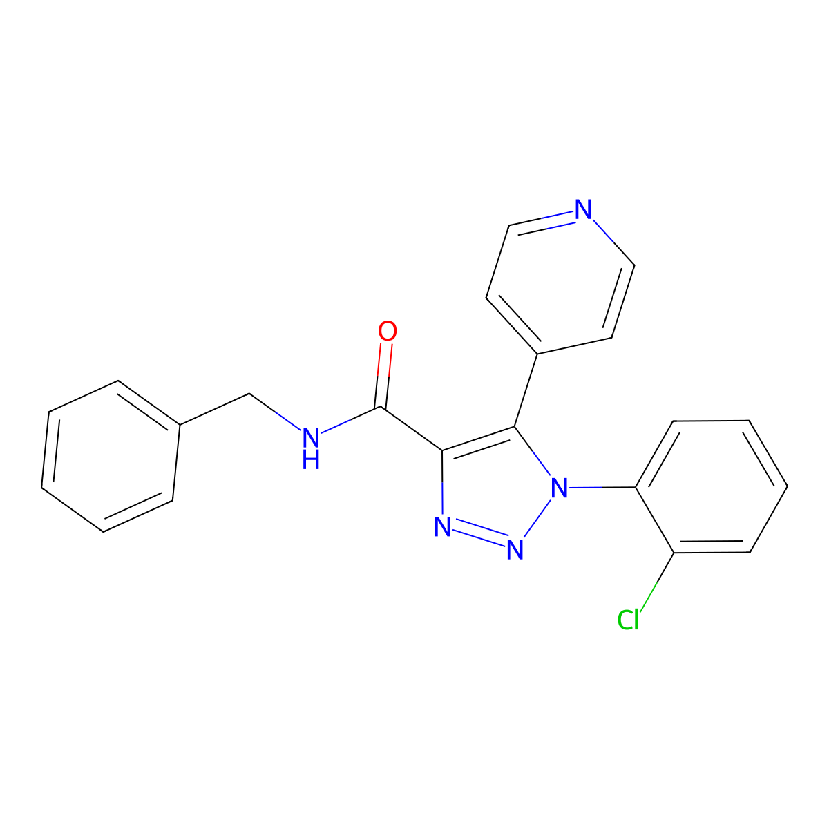 N-benzyl-1-(2-chlorophenyl)-5-(pyridin-4-yl)-1H-1,2,3-triazole-4-carboxamide molecular structure, CAS 1207016-89-4