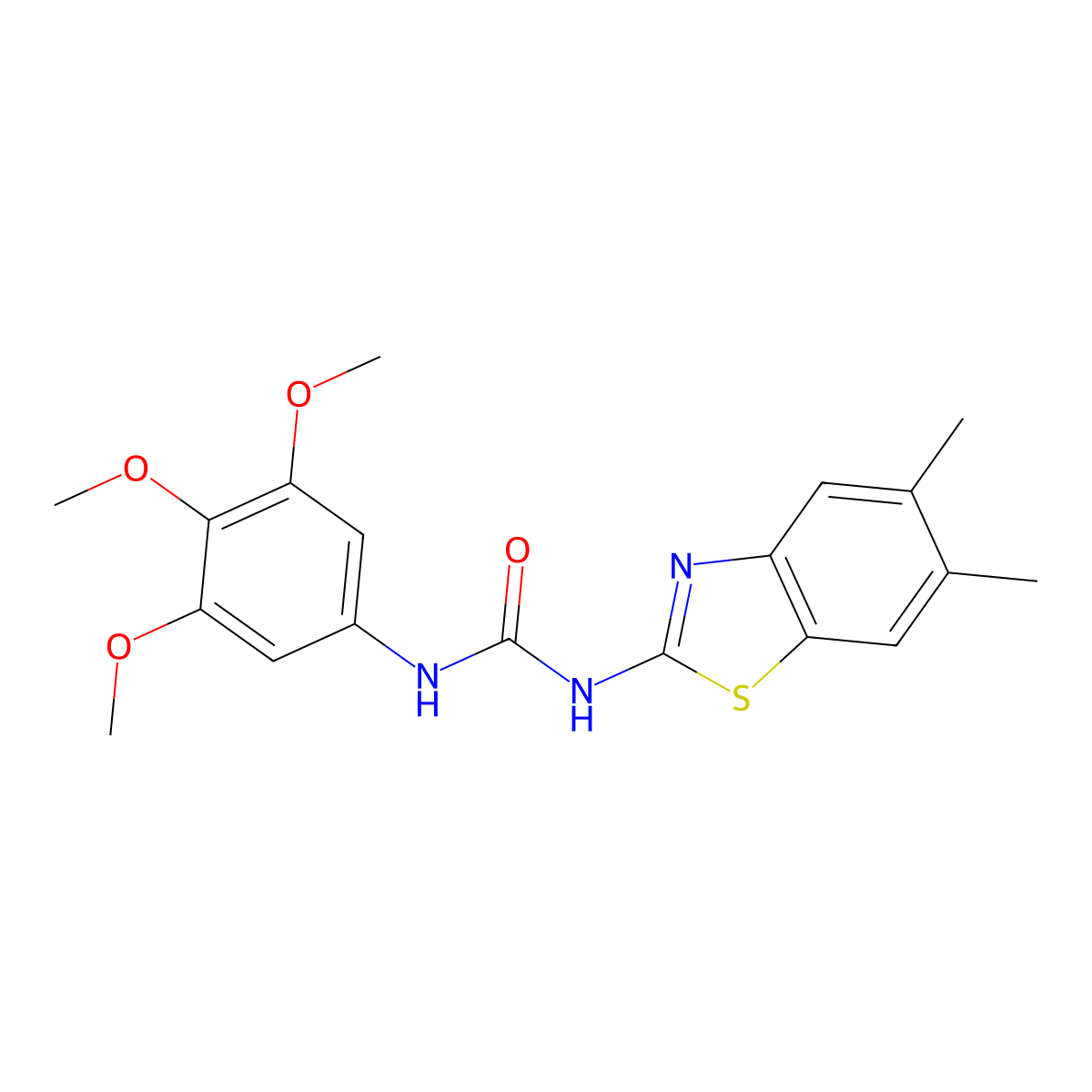 1-(5,6-Dimethylbenzo[d]thiazol-2-yl)-3-(3,4,5-trimethoxyphenyl)urea molecular structure, CAS 1207017-03-5