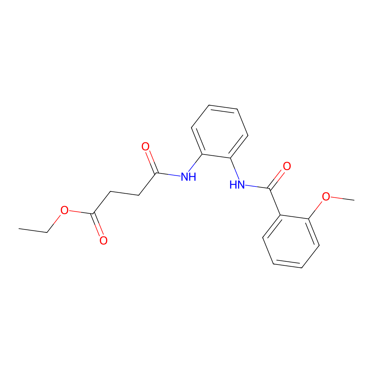 Ethyl 4-((2-(2-methoxybenzamido)phenyl)amino)-4-oxobutanoate molecular structure, CAS 1207017-12-6