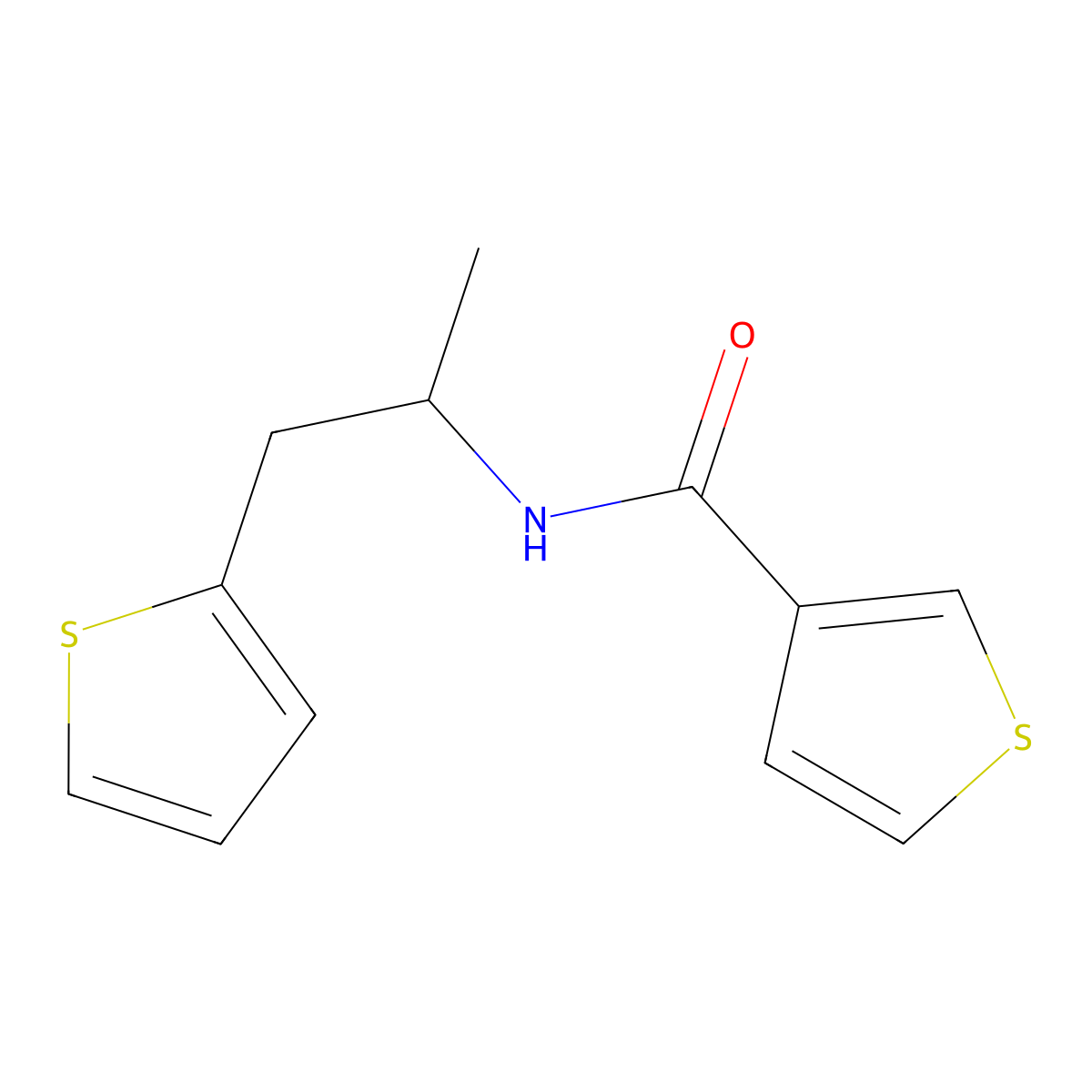 N-(1-(thiophen-2-yl)propan-2-yl)thiophene-3-carboxamide molecular structure, CAS 1207017-16-0
