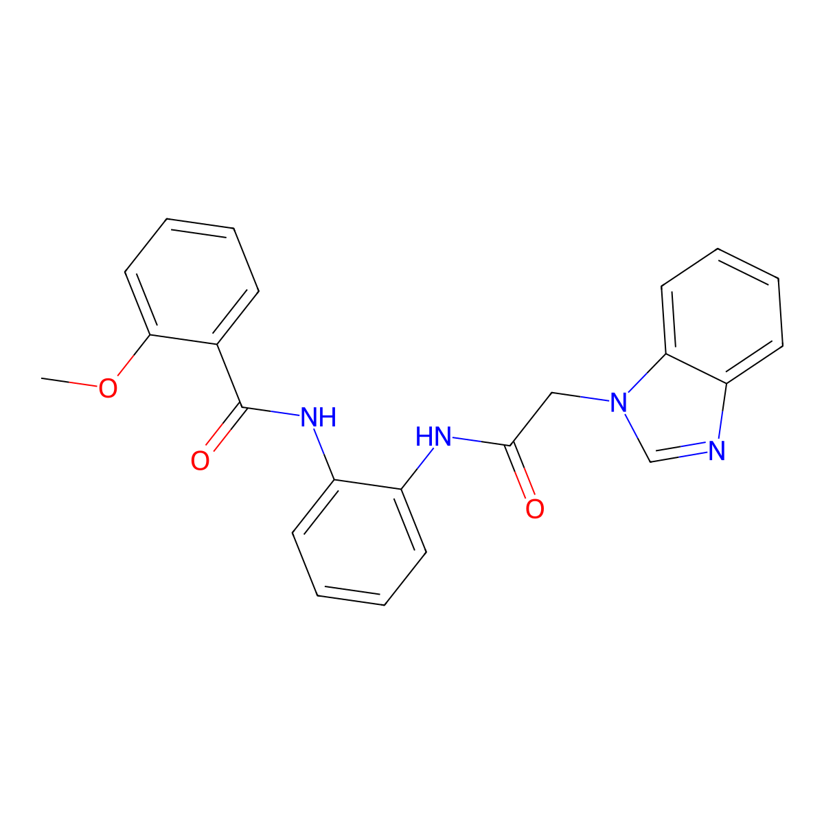 N-(2-(2-(1H-benzo[d]imidazol-1-yl)acetamido)phenyl)-2-methoxybenzamide molecular structure, CAS 1207017-21-7