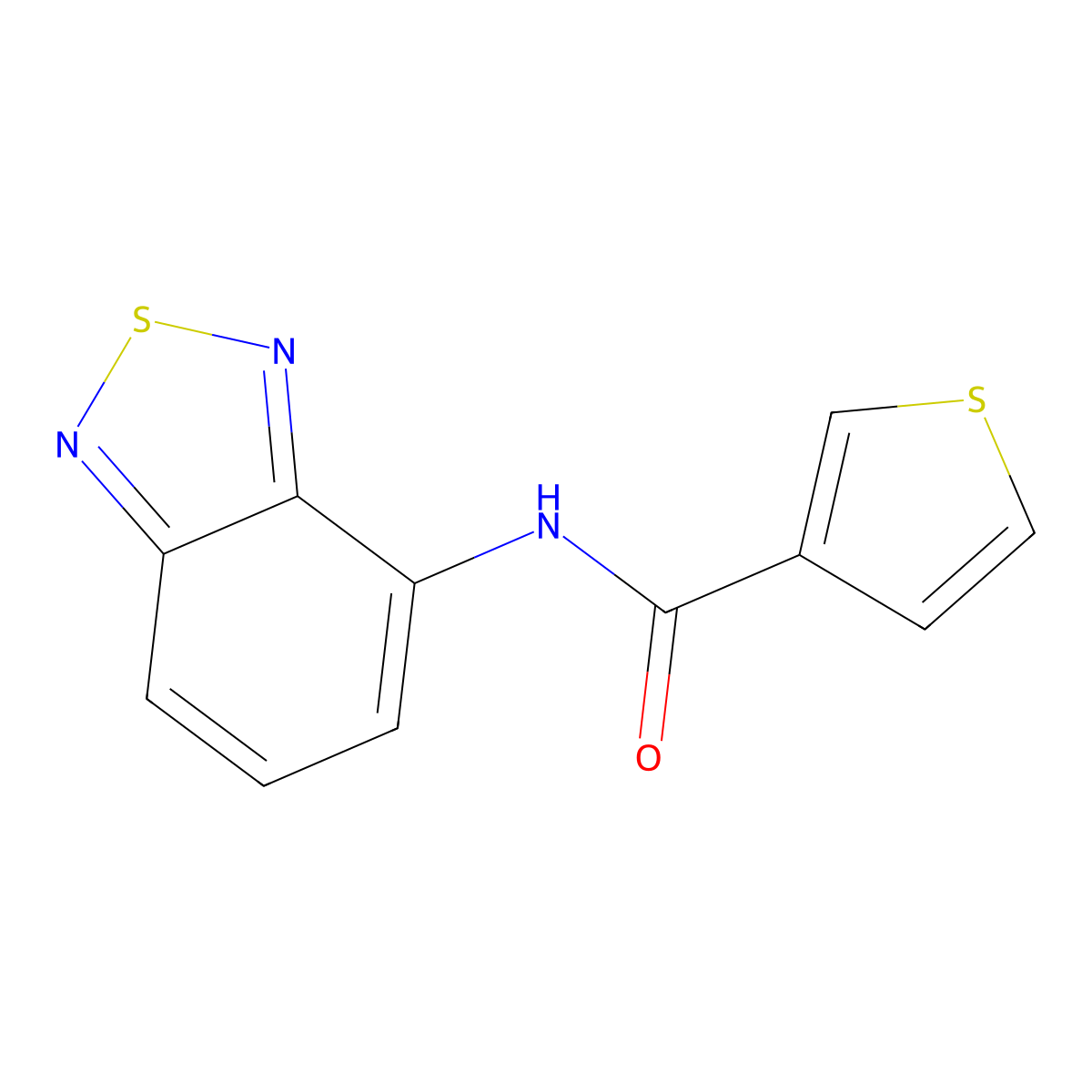 N-(benzo[c][1,2,5]thiadiazol-4-yl)thiophene-3-carboxamide molecular structure, CAS 1207017-39-7